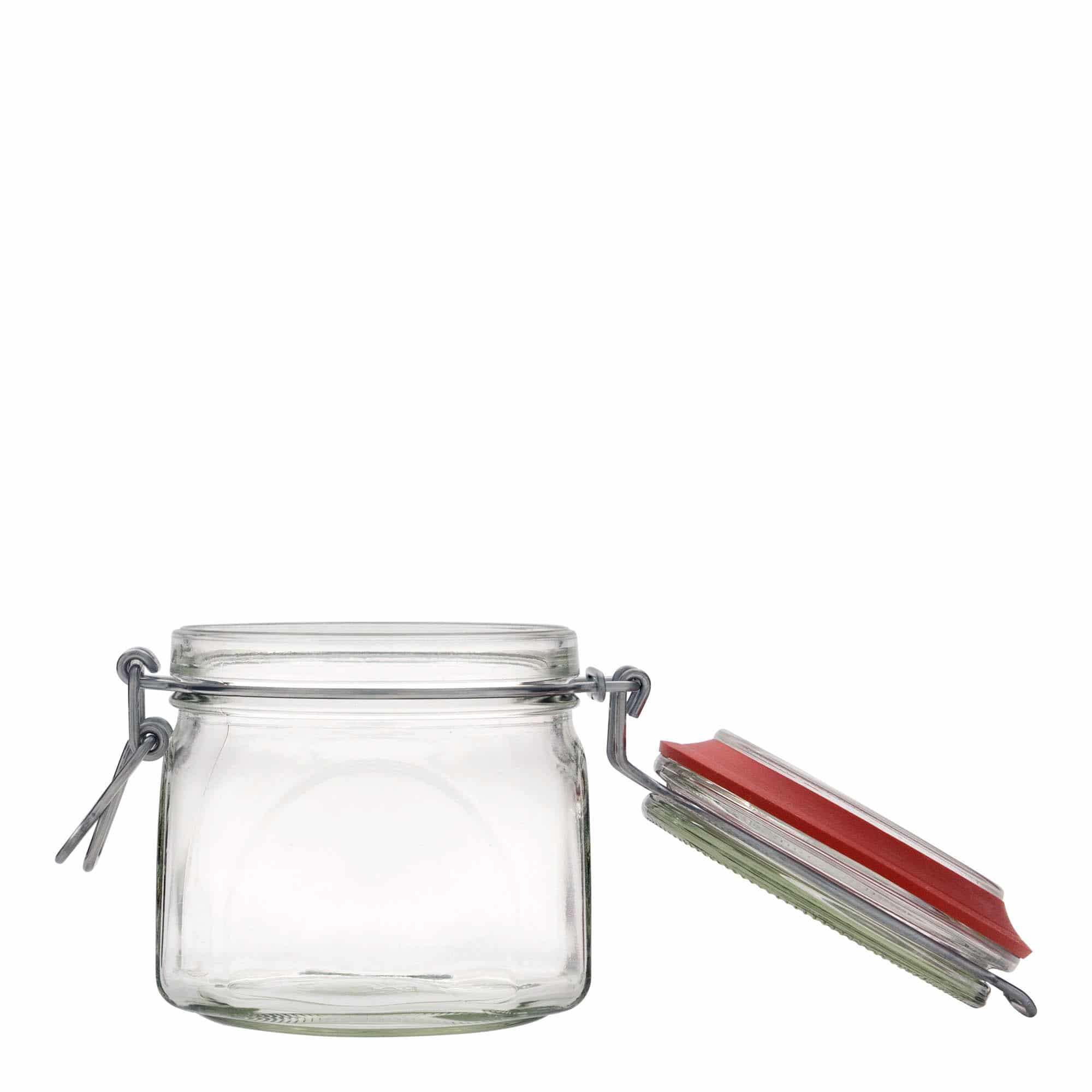 630 ml traatkaanega purk, ruudukujuline, sulgur: traatkaas