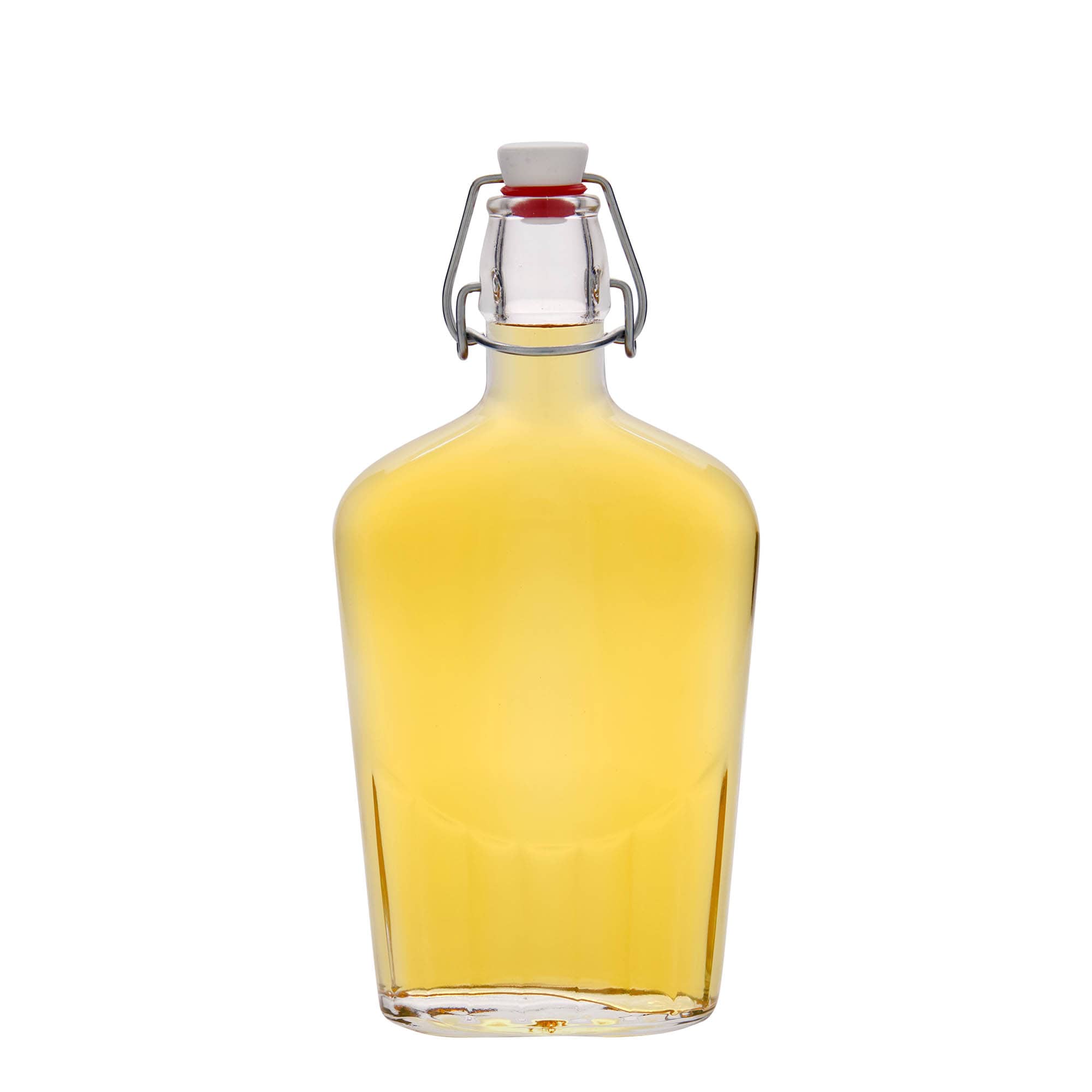 500 ml klaaspudel „Fiaschetta“, ovaalne, avale: klambrikork