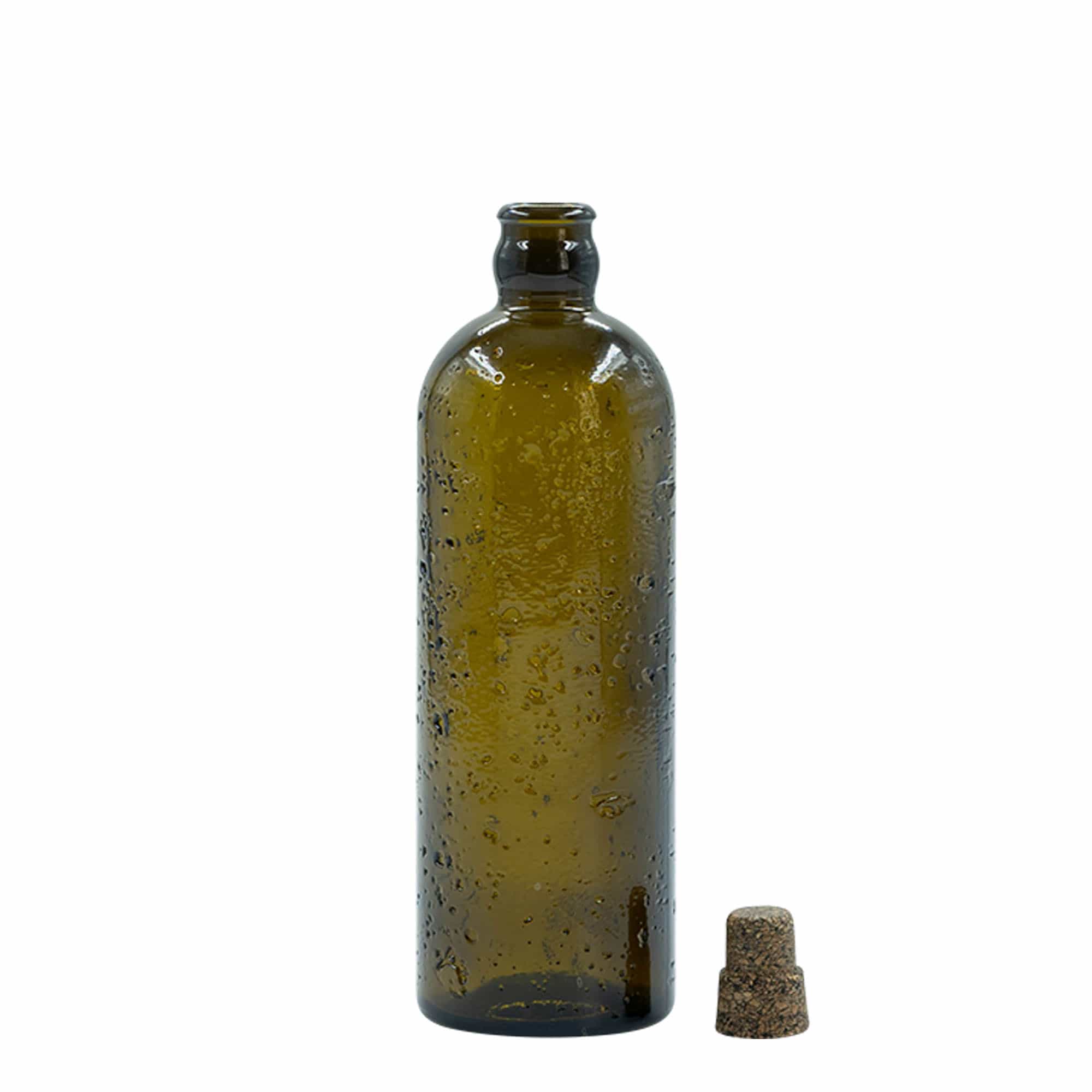 500 ml metsikult valmistatud klaaspudel „Bobber Jr“, pruun, avale: kork