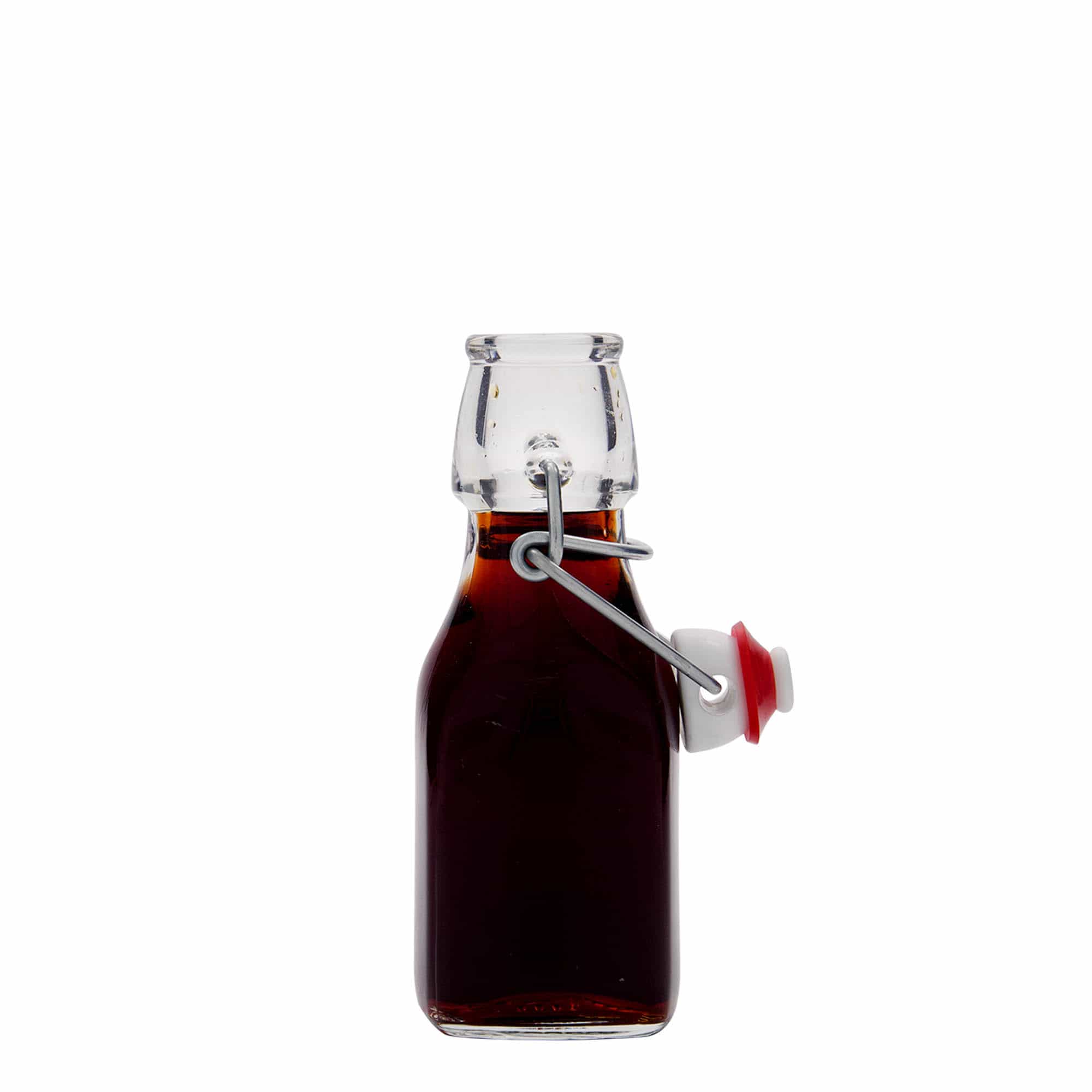 125 ml klaaspudel 'Sving', ruudukujuline, sulgur: traatkork