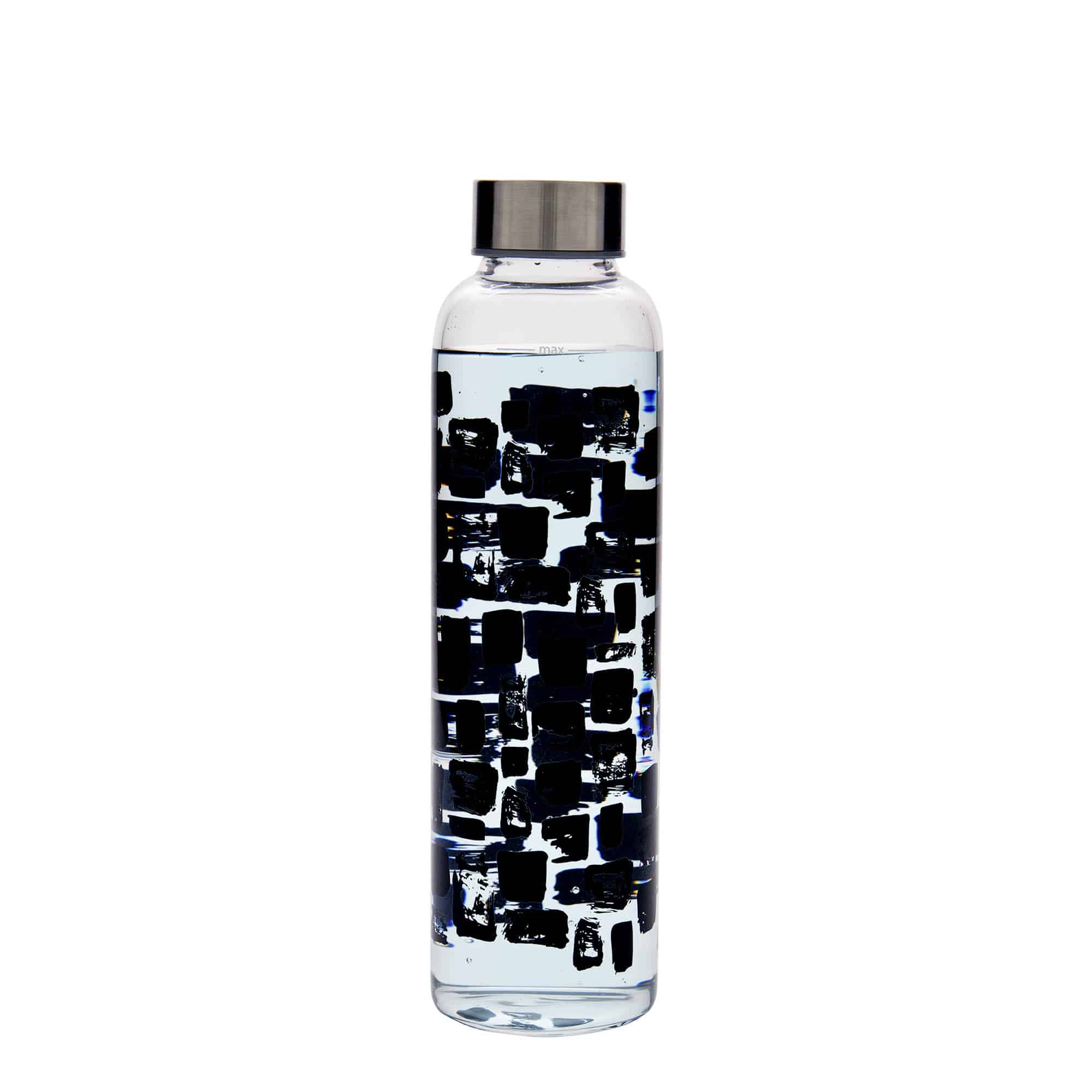 500 ml joogipudel 'Perseus - Mustad ristkülikud', suuava: kruvikork
