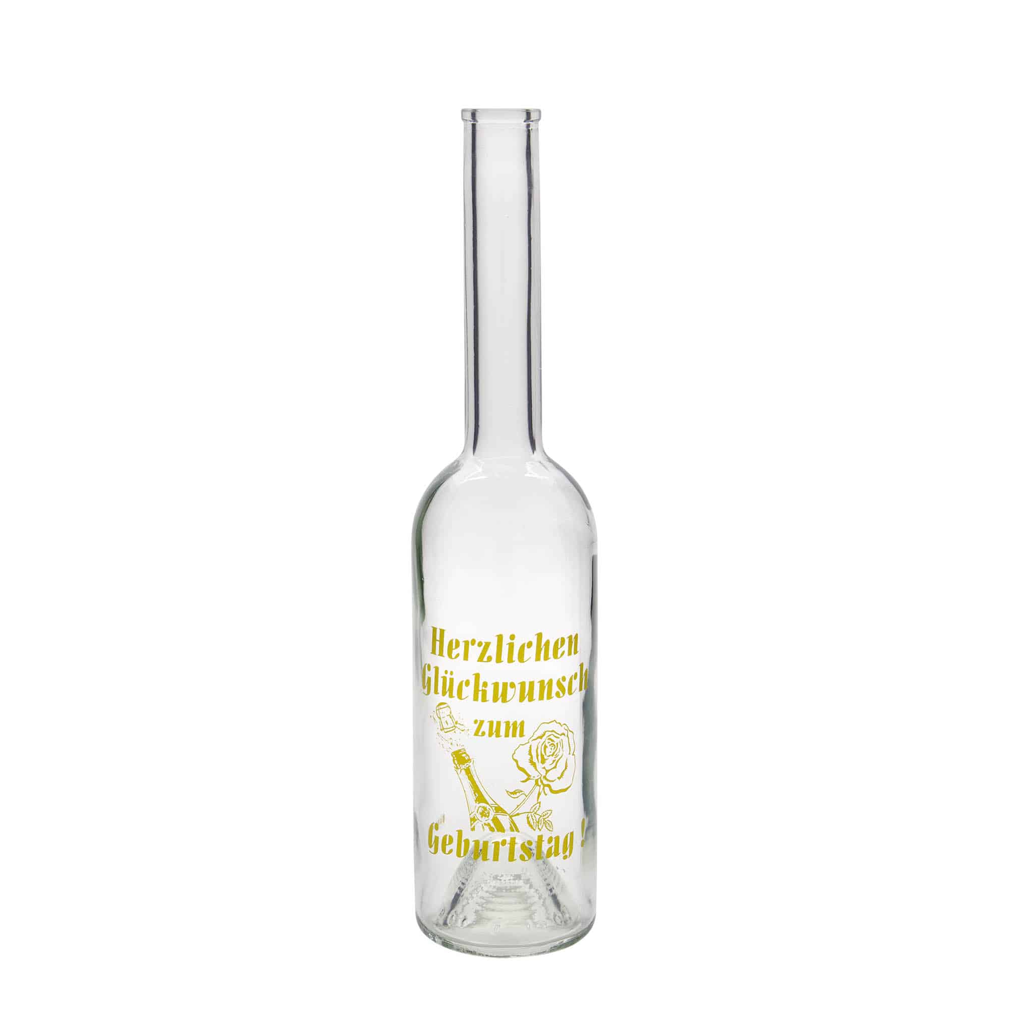 500 ml klaaspudel 'Opera', motiiv: sünnipäevapudel, suuava: kork 500 ml klaaspudel 'Opera', motiiv: sünnipäevapudel, suuava: kork