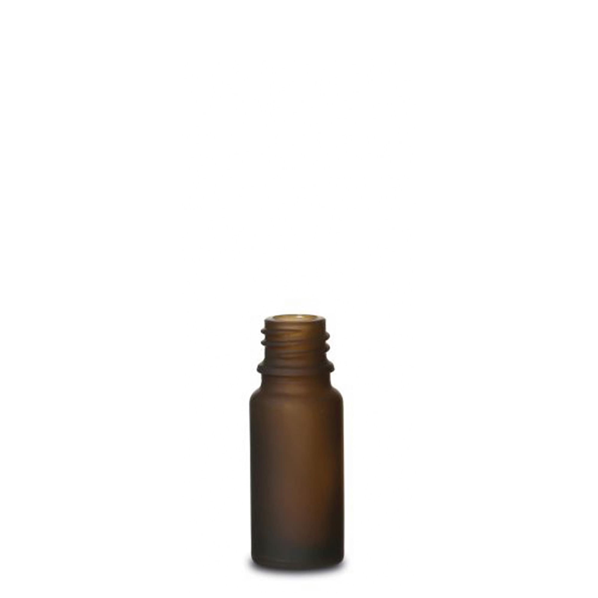 10 ml meditsiinipudel, klaas, pruun härmatisega, suuava: DIN 18
