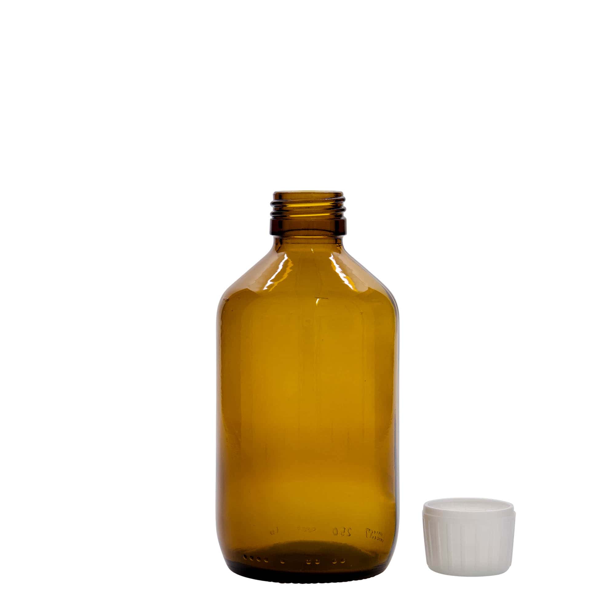 250 ml meditsiinipudel, pruun, klaas, suuava: PP 28