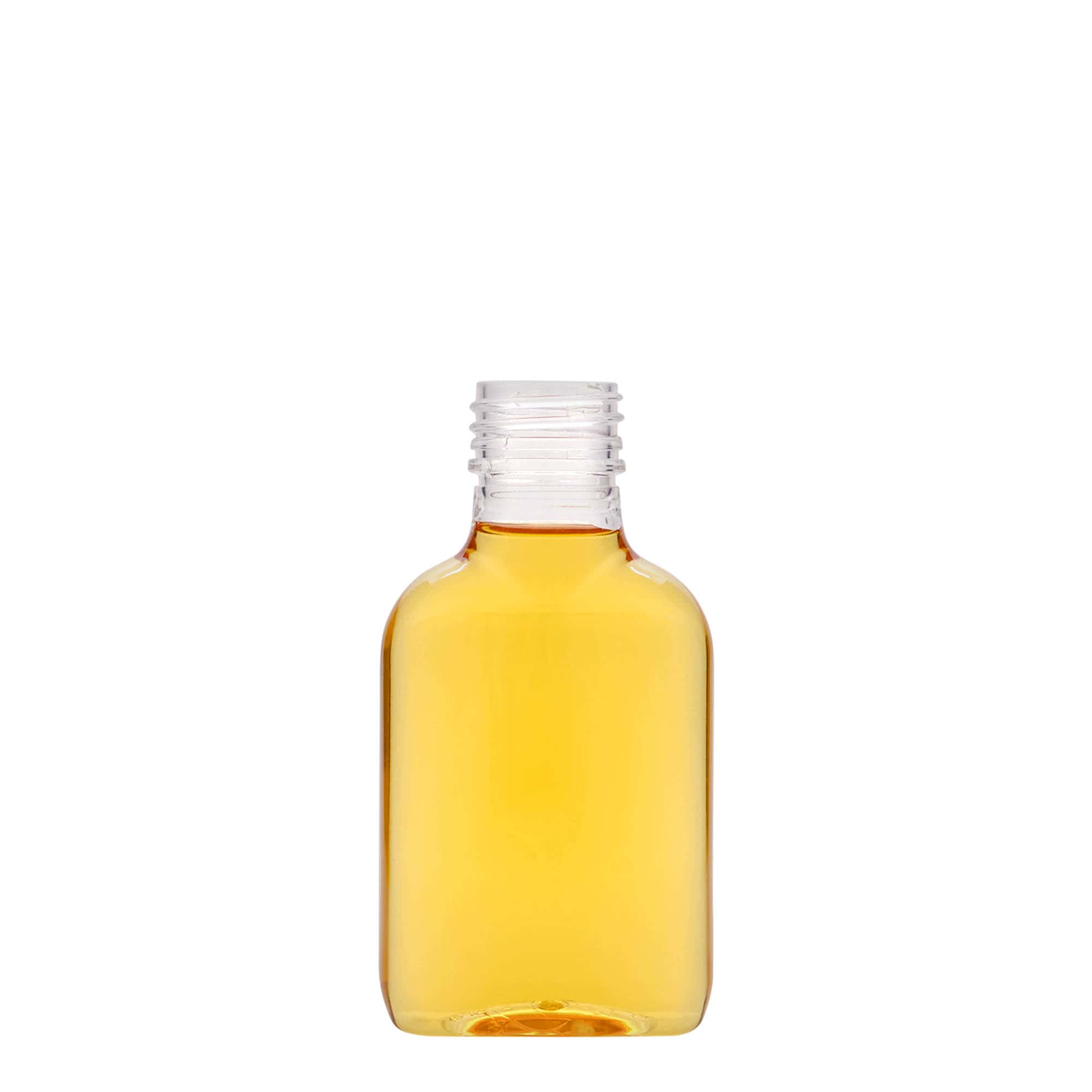 100 ml taskupudel, ovaalne, PET-plast, suuava: PP 28