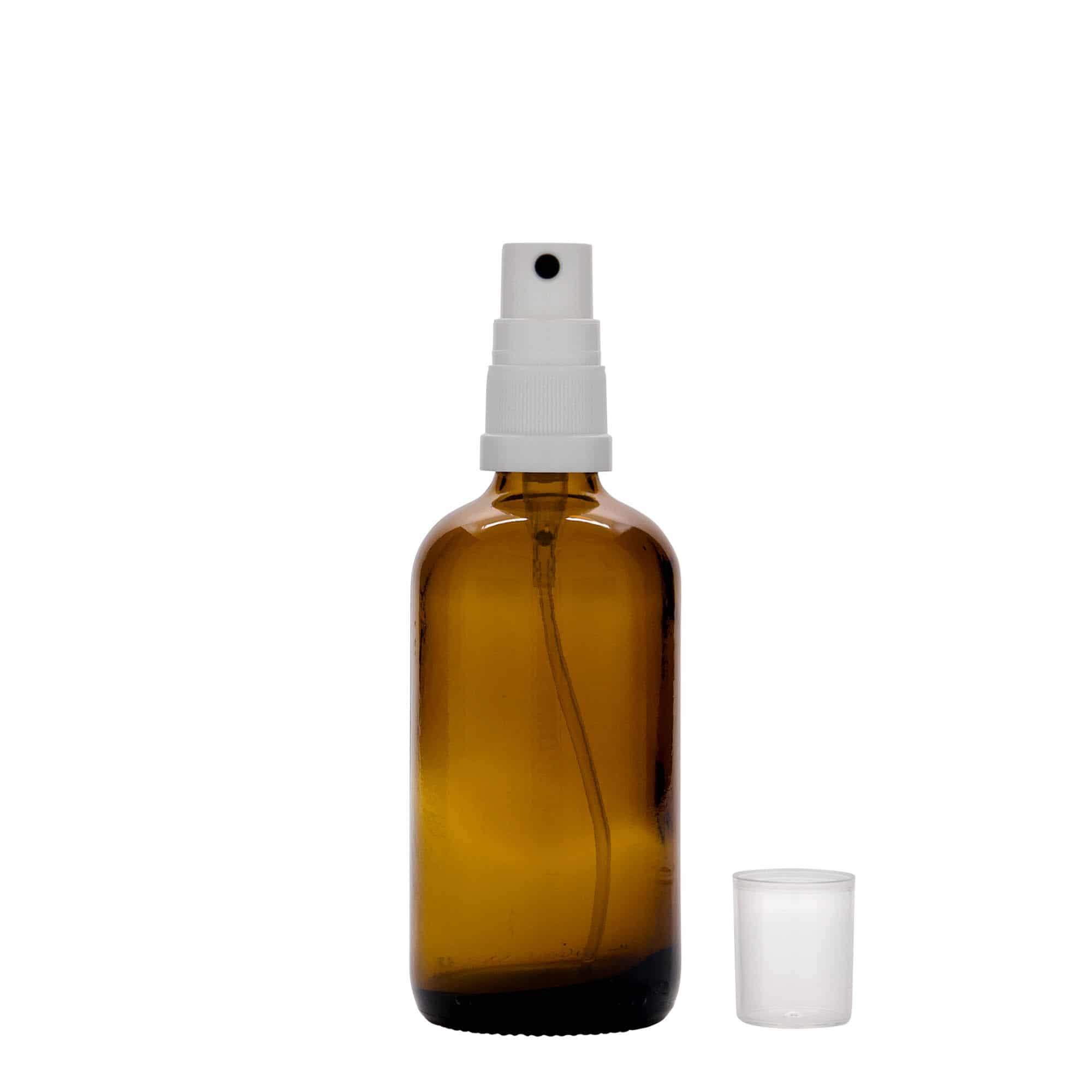 100 ml ravimi pihustuspudel, klaas, pruun, sulgur: DIN 18
