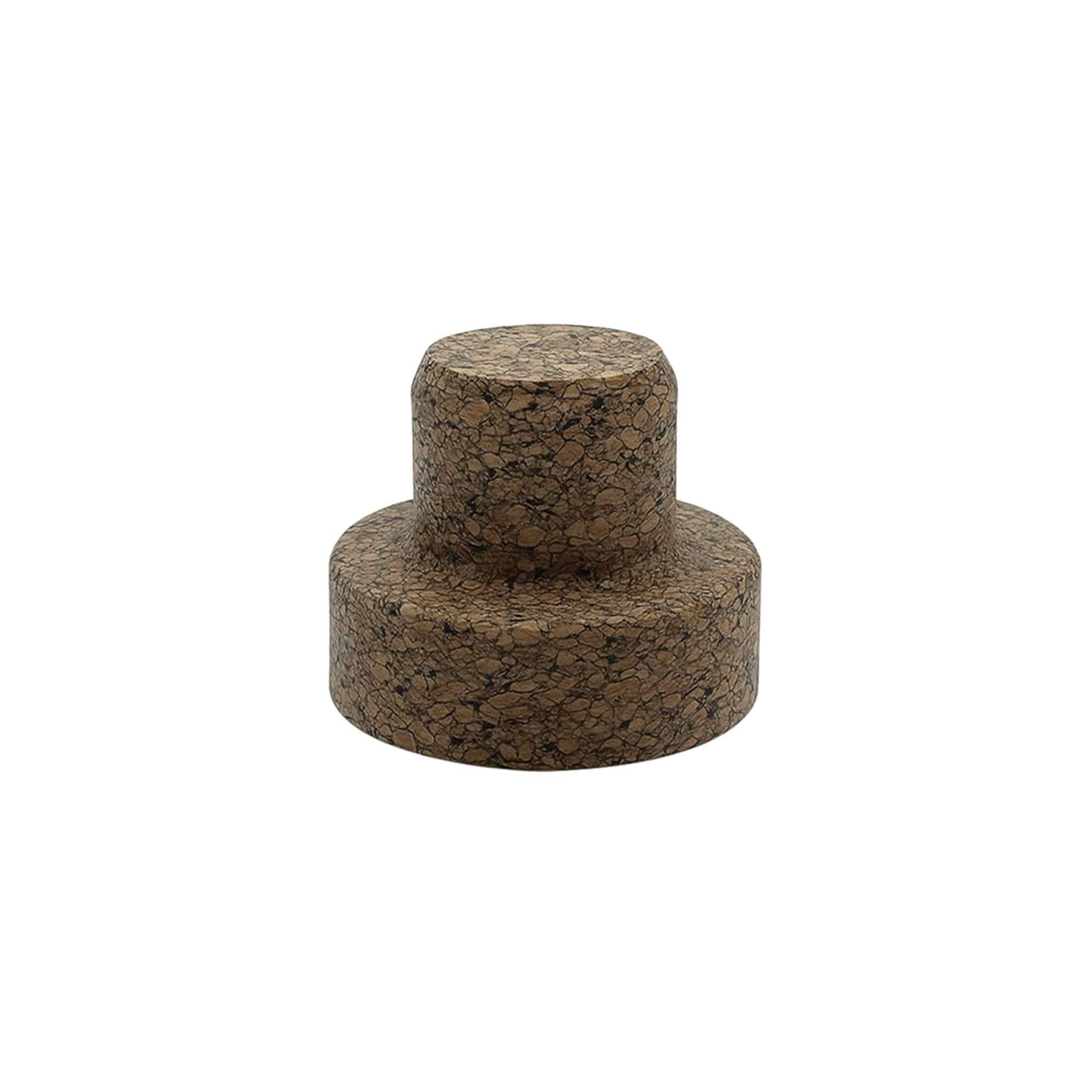 Käepideme kork 'Sharp' 22,5 mm, Corkcoal, suu jaoks: kork taldrikusuu