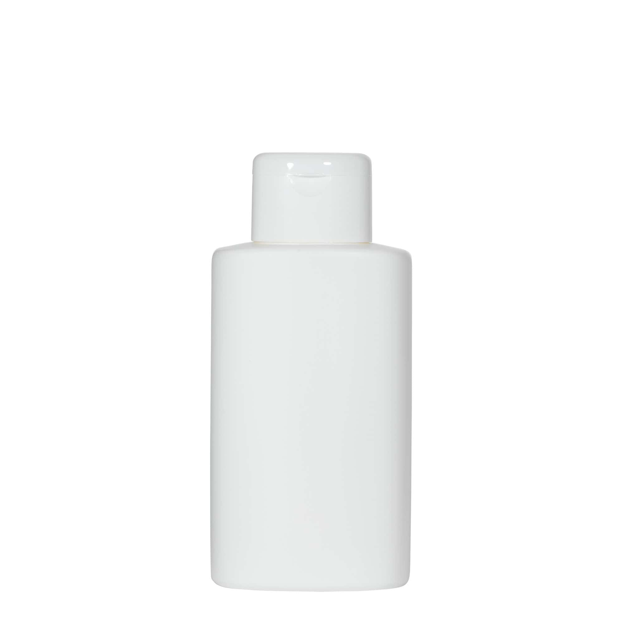 250 ml plastpudel 'Indy', ovaalne, HDPE, valge, sulgur: keeratav kaas