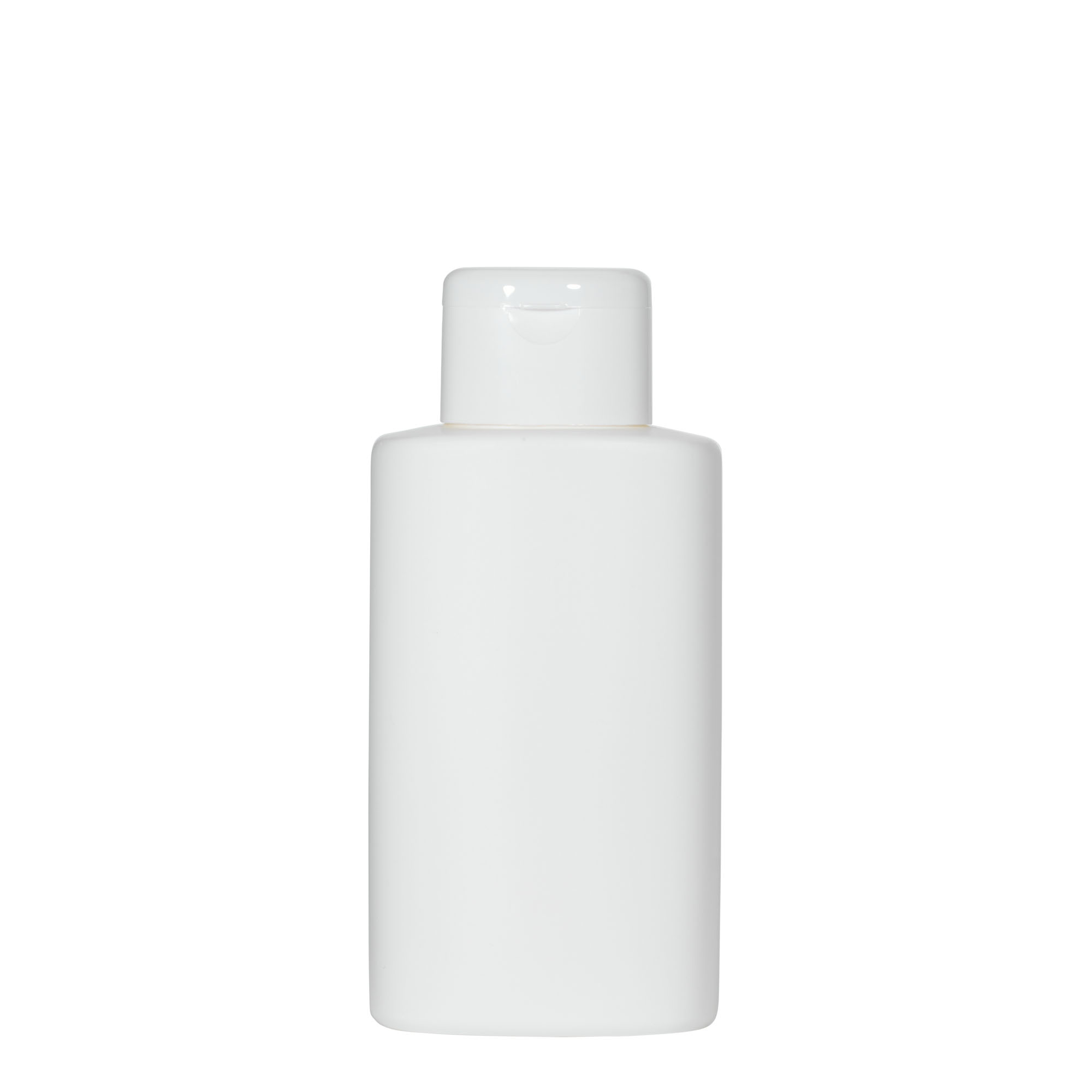 250 ml plastpudel 'Indy', ovaalne, HDPE, valge, suu: keeratav kork