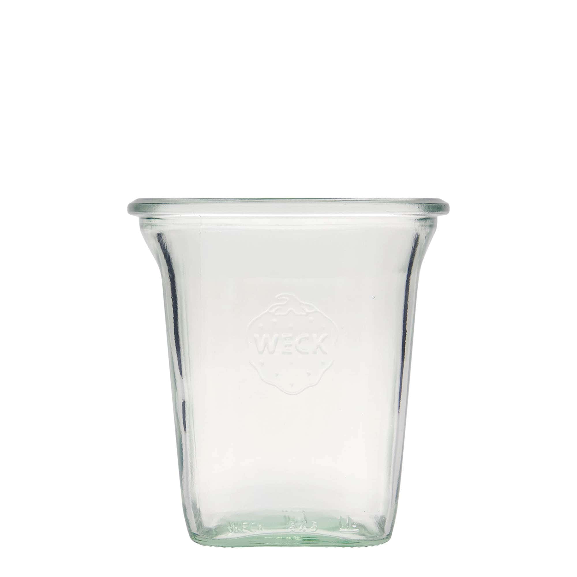 545 ml WECKi Quadro-purk, ruudukujuline, sulgur: ümar serv