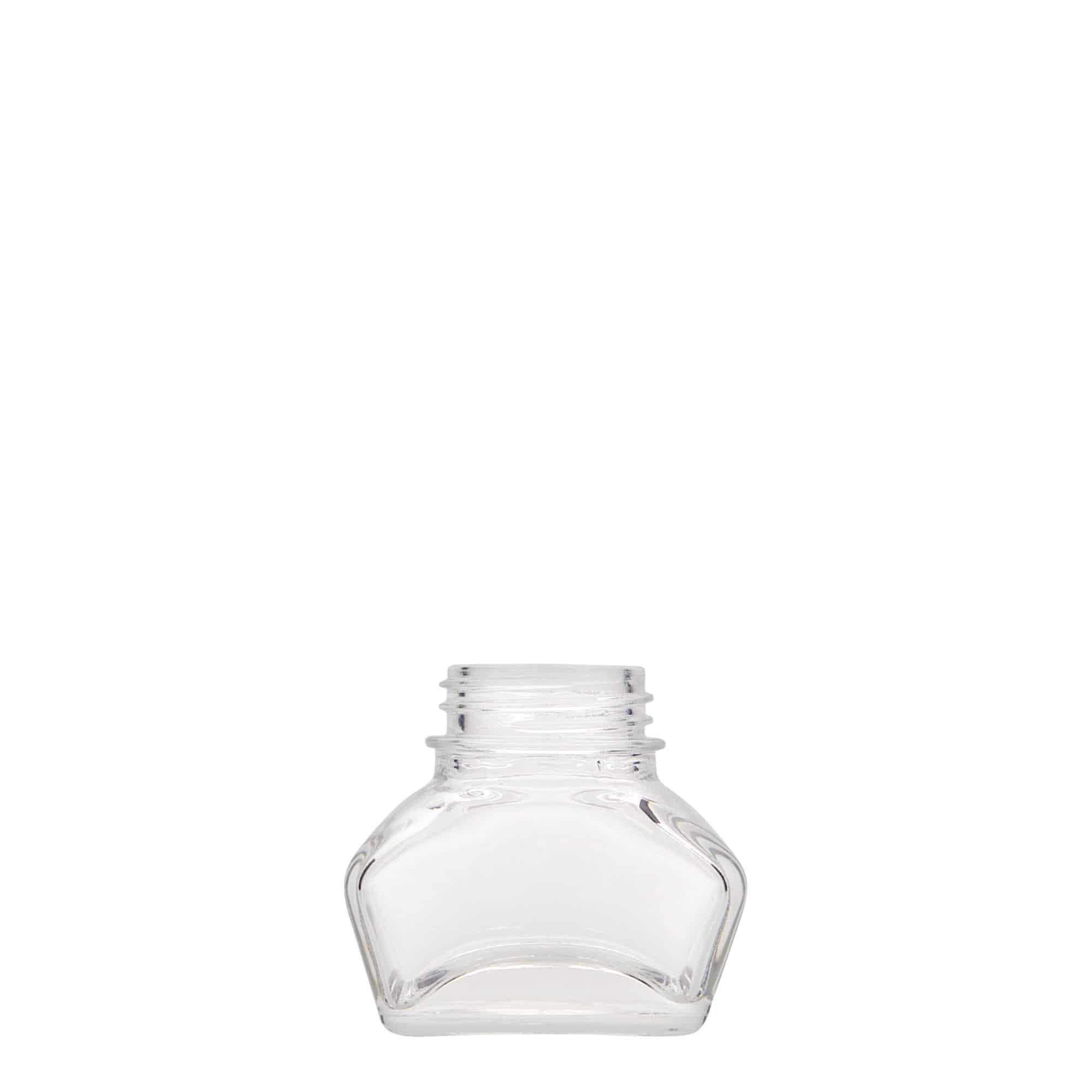 30 ml tindipott, ristkülikukujuline, suu: kruvikork