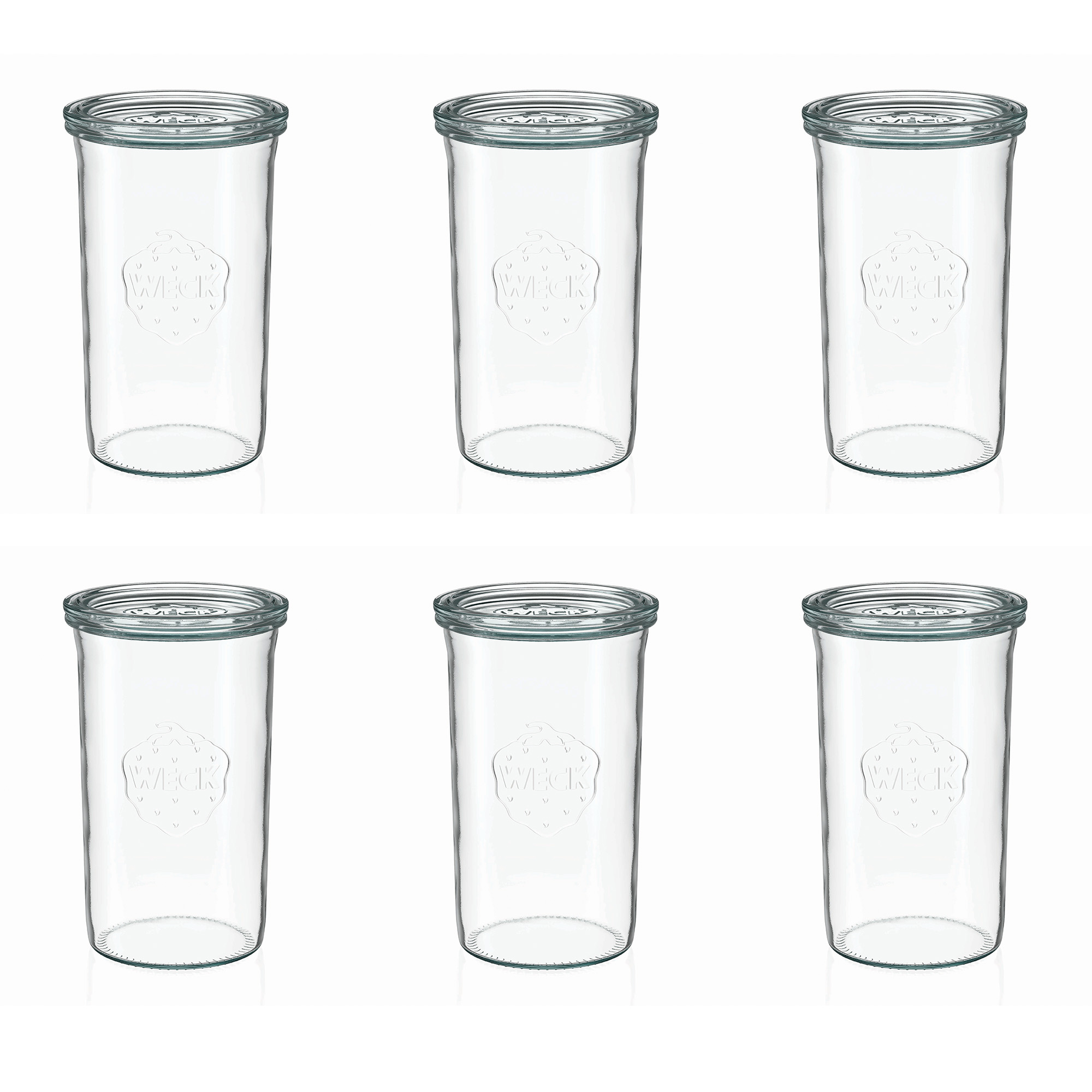 6x 1000 ml WECK-klaaspurk klaaskaanega RR 100