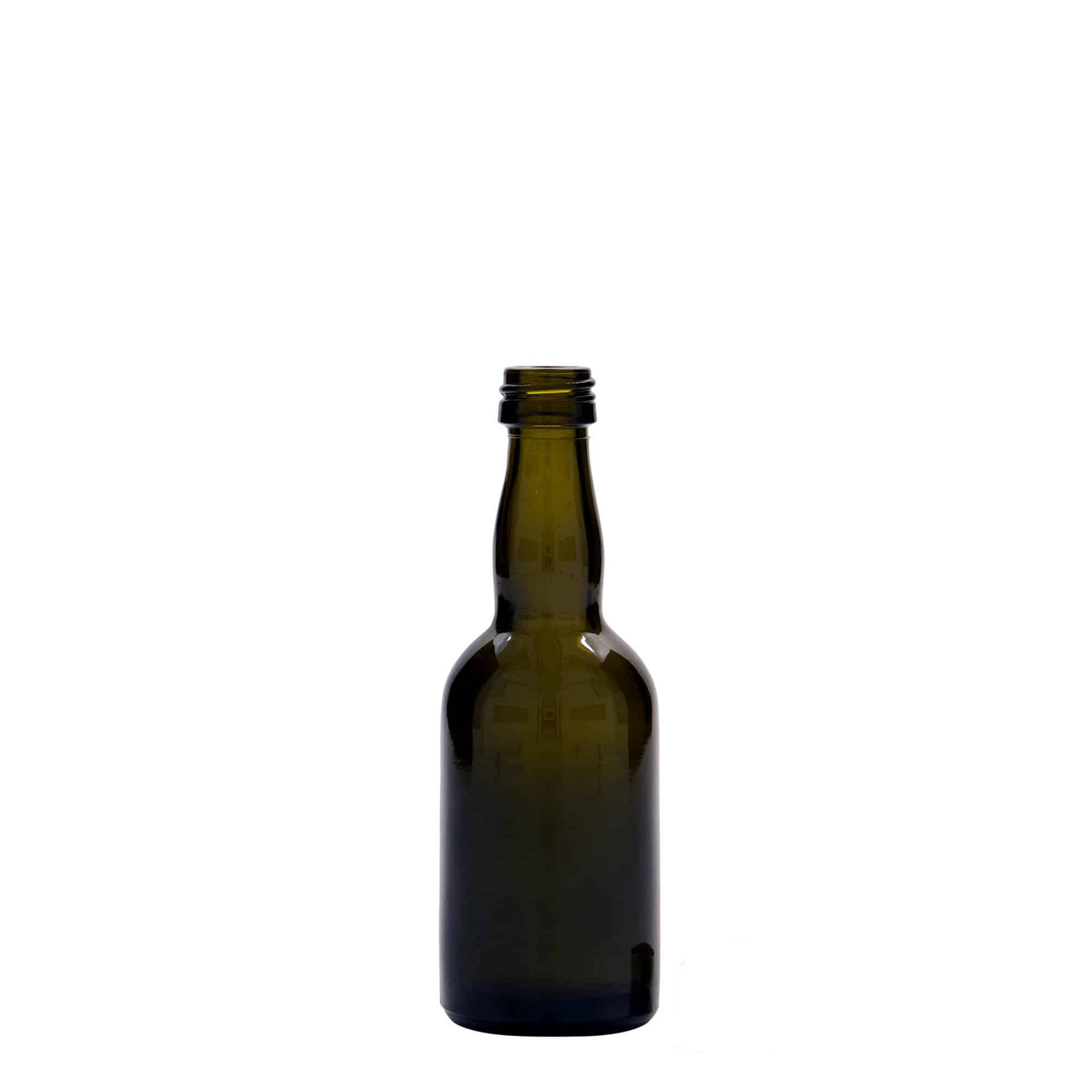 50 ml klaaspudel 'Proba', antiikroheline, sulgur: PP 18 50 ml klaaspudel 'Proba', antiikroheline, sulgur: PP 18
