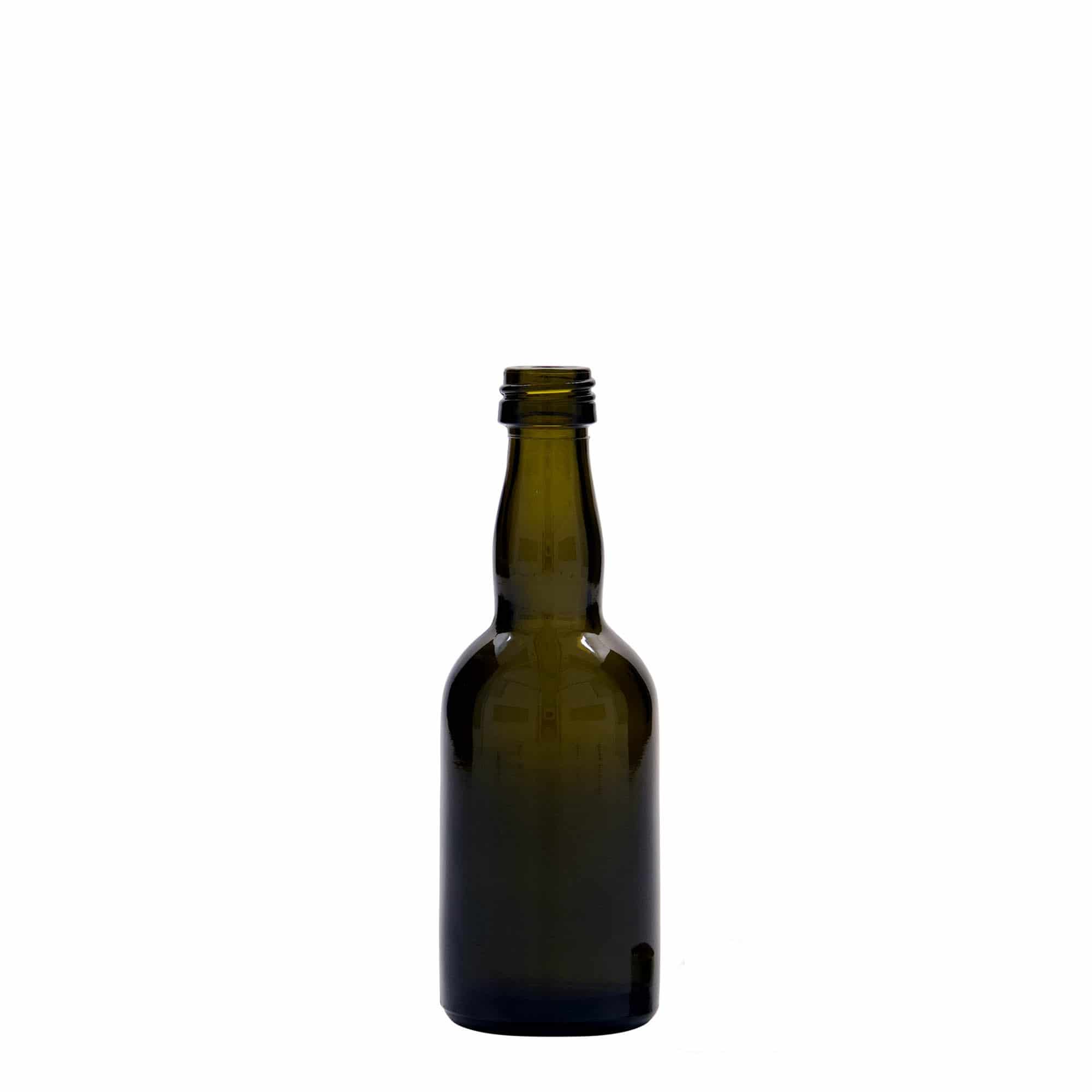 50 ml klaaspudel 'Proba', antiikroheline, suuava: PP 18 50 ml klaaspudel 'Proba', antiikroheline, suuava: PP 18