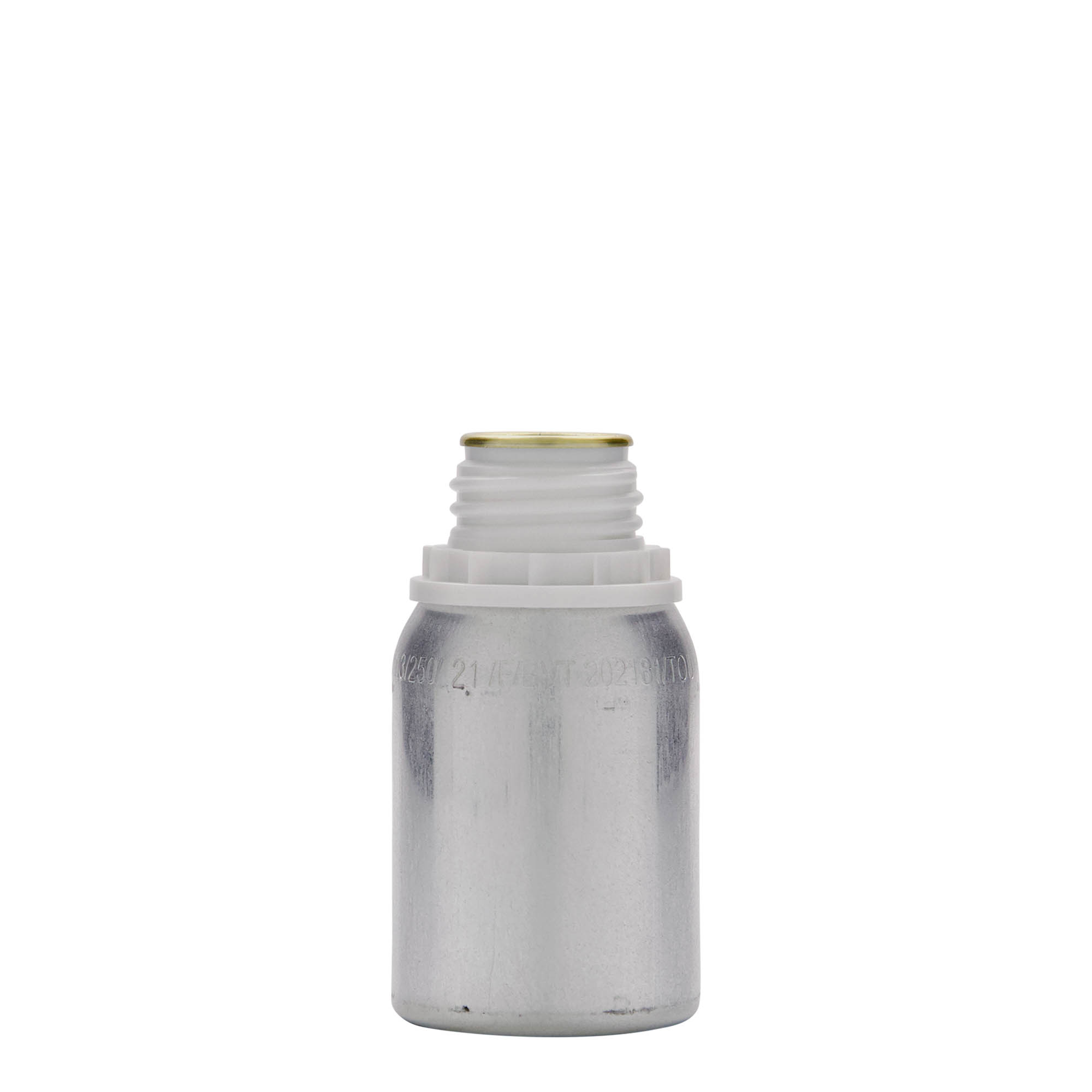125 ml alumiiniumflakon, metall, hõbedane, suuava: DIN 32