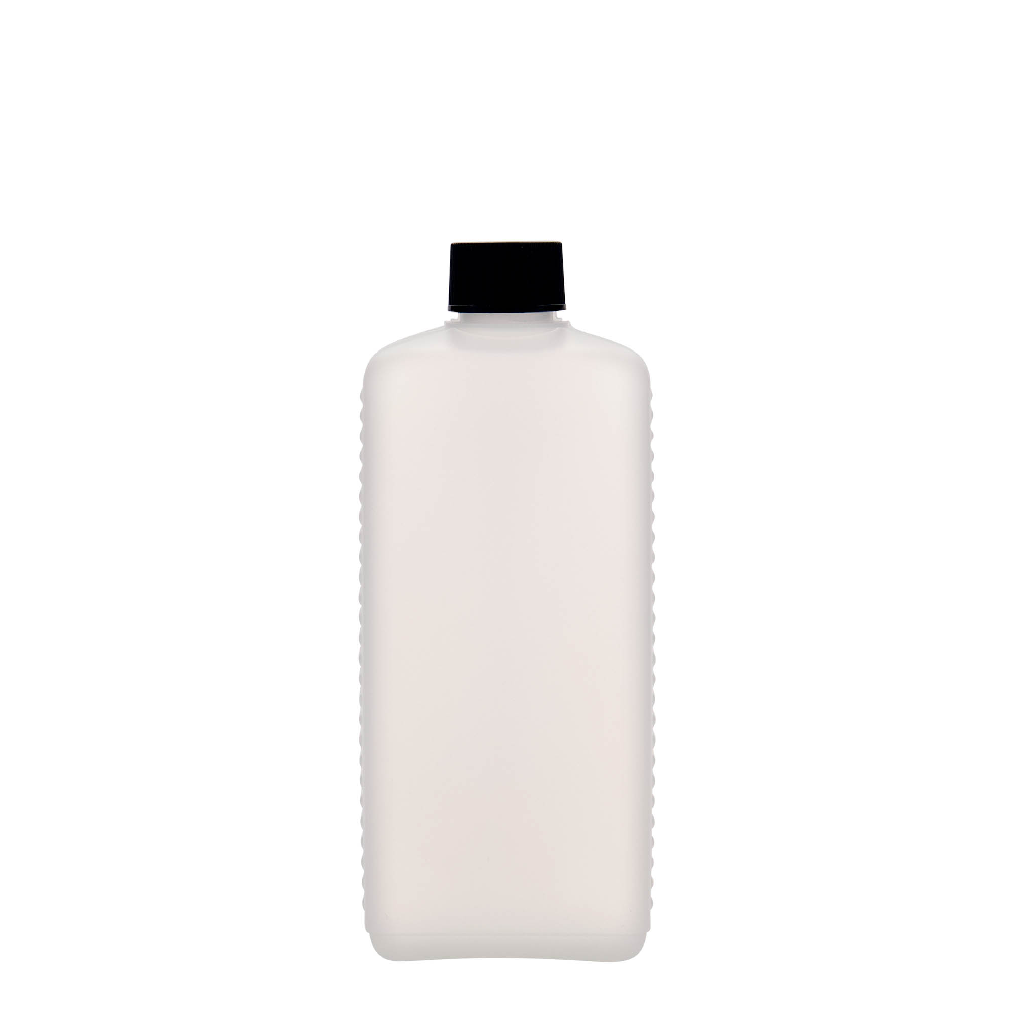 500 ml kanistripudel, ristkülikukujuline, HDPE-plast, naturaalne, suuava: DIN 25 EPE