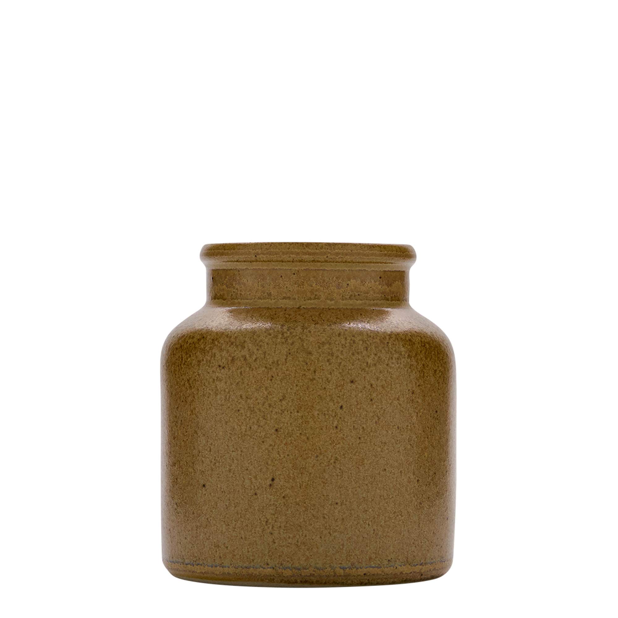 270 ml keraamiline savipot, pruun-kristall, avale: kaanega