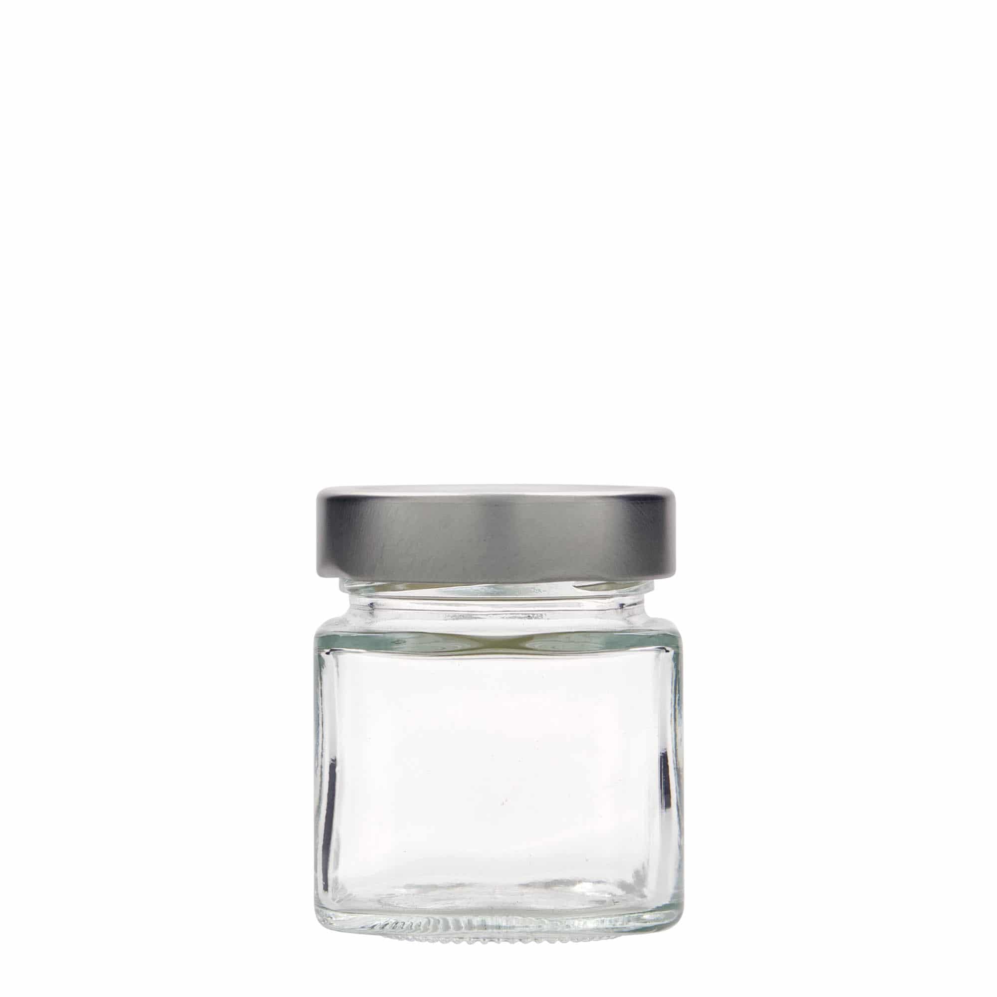 156 ml ruudukujuline klaas „Funny“, avale: Deep-Twist-Off (DTO 58)