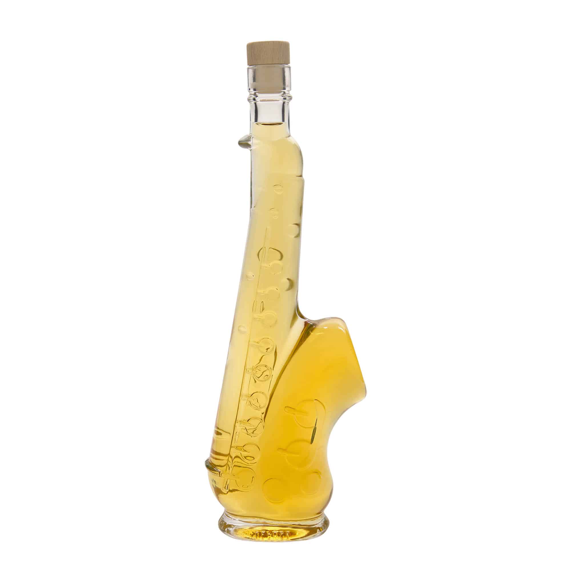 500 ml klaaspudel 'Saksofon', sulgur: kork