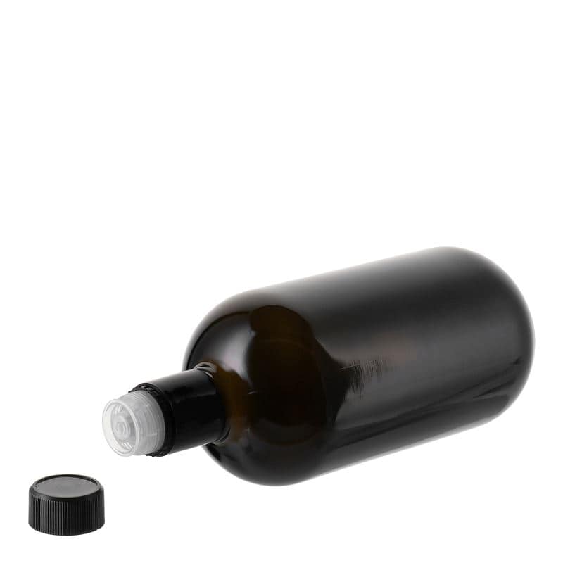 750 ml äädika/õlipudel 'Biolio', klaas, antiikroheline, sulgur: DOP