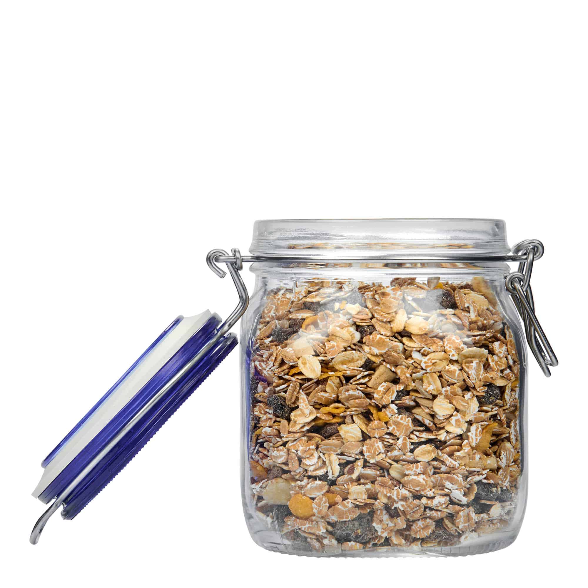 750 ml traadist sangaga klaaspurk 'Fido' sinise kaanega, ruudukujuline, ava: traadisangaga sulgur 750 ml traadist sangaga klaaspurk 'Fido' sinise kaanega, ruudukujuline, ava: traadisangaga sulgur