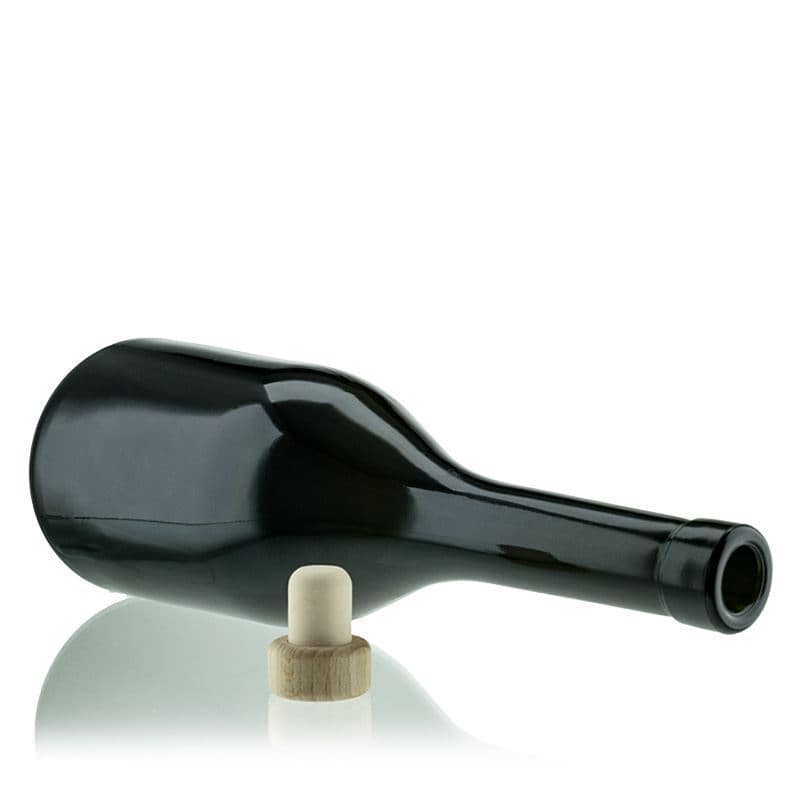 750 ml klaaspudel 'Rustica', antiikroheline, sulgur: kork