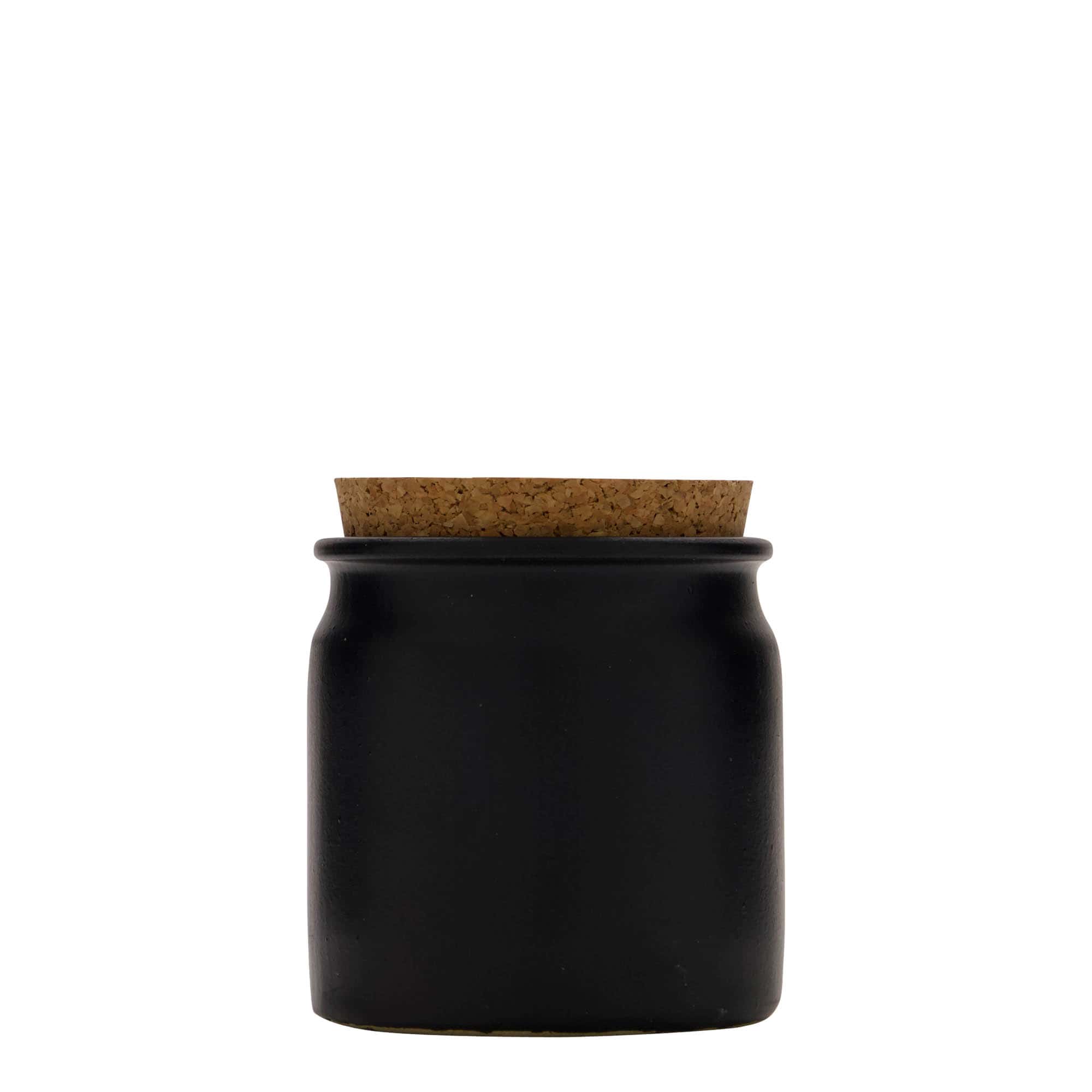 160 ml kivikeraamiline anum, keraamika, must, sulgur: kork