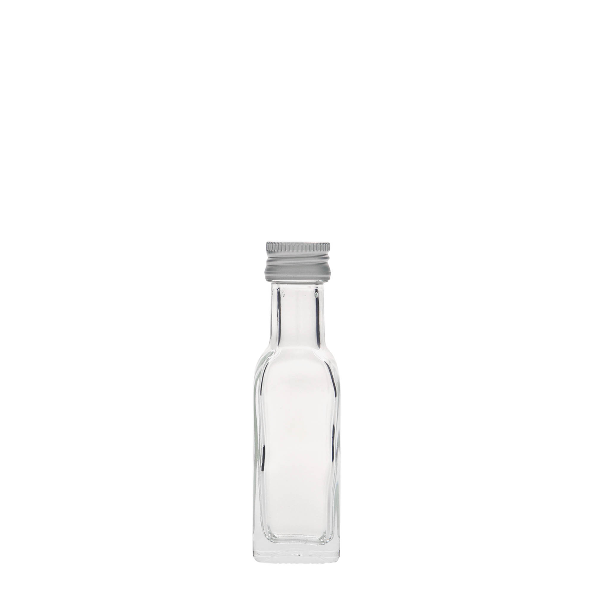20 ml klaaspudel 'Marasca', ruudukujuline, suuava: PP 18