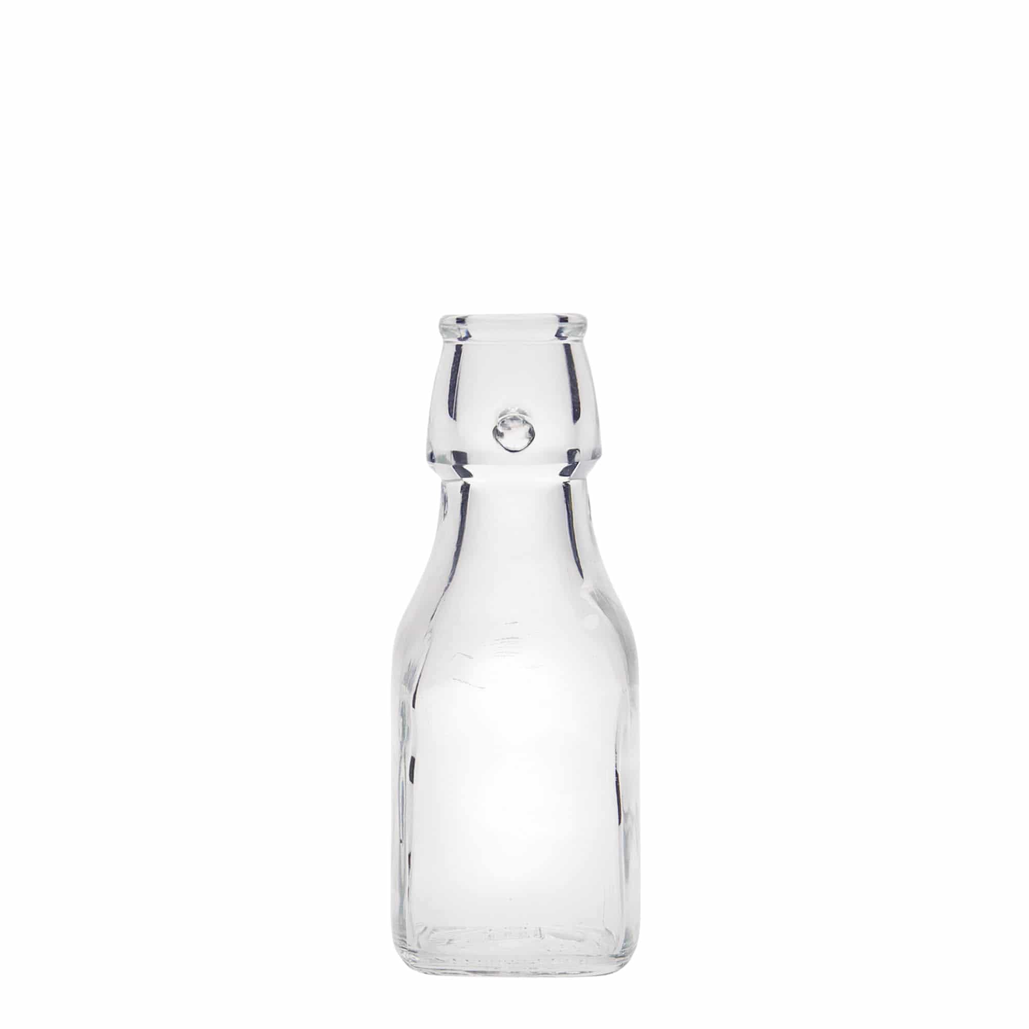 125 ml klaaspudel 'Swing', ruudukujuline, kael: klambrikork