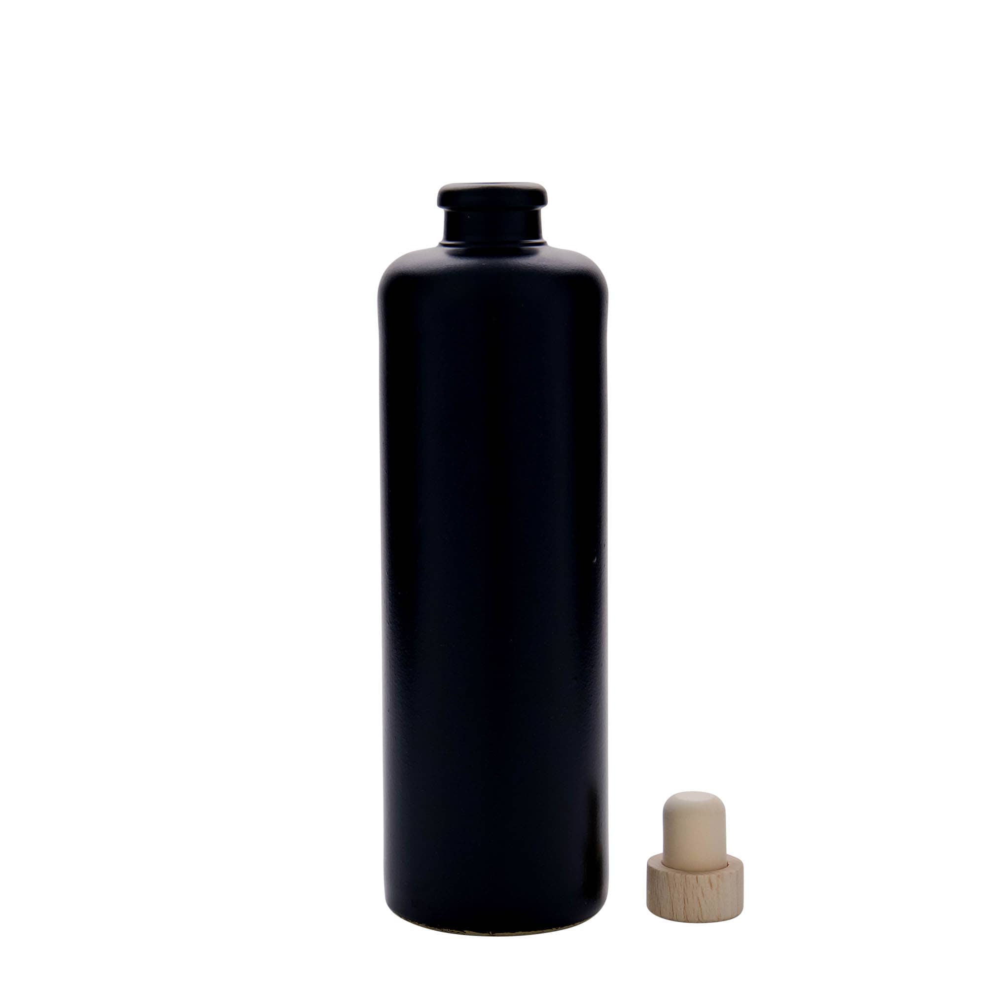 500 ml savikann, keraamiline, must, suuava: kork