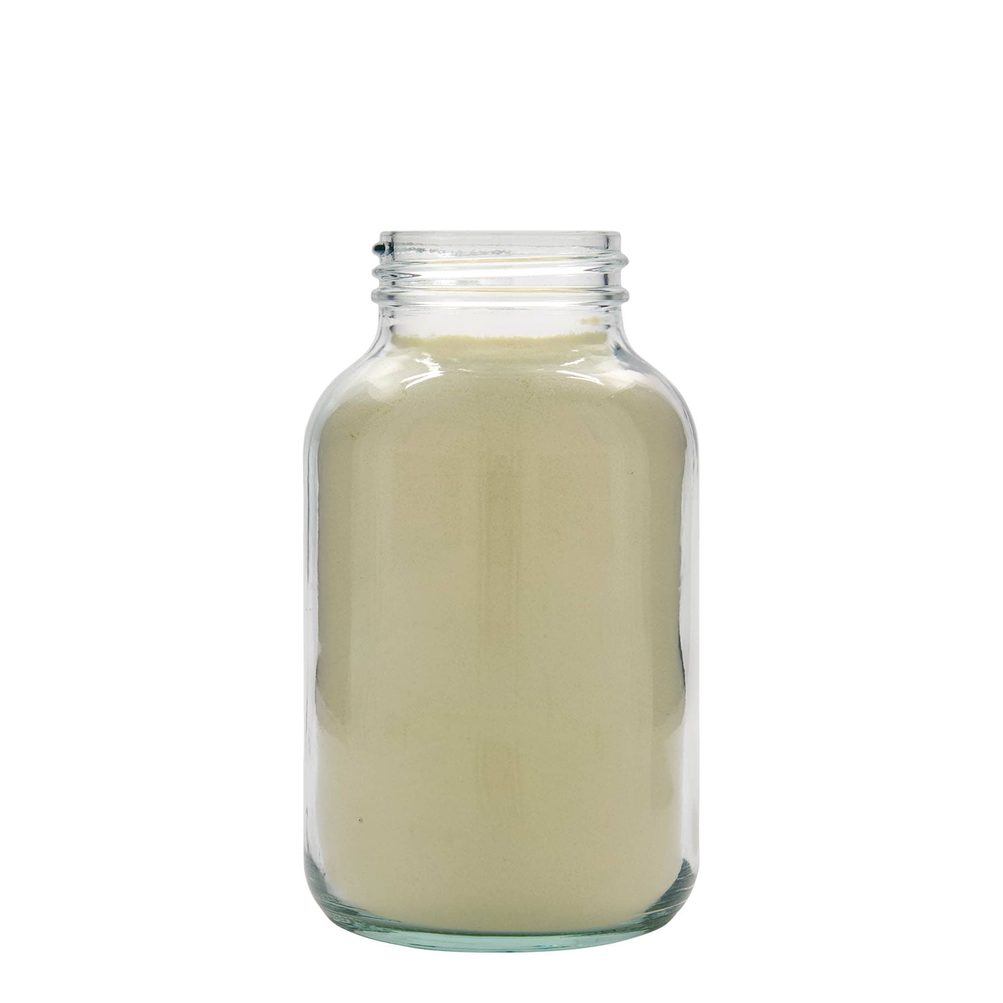 1.000 ml laiakaelne klaaspudel, ava: DIN 68