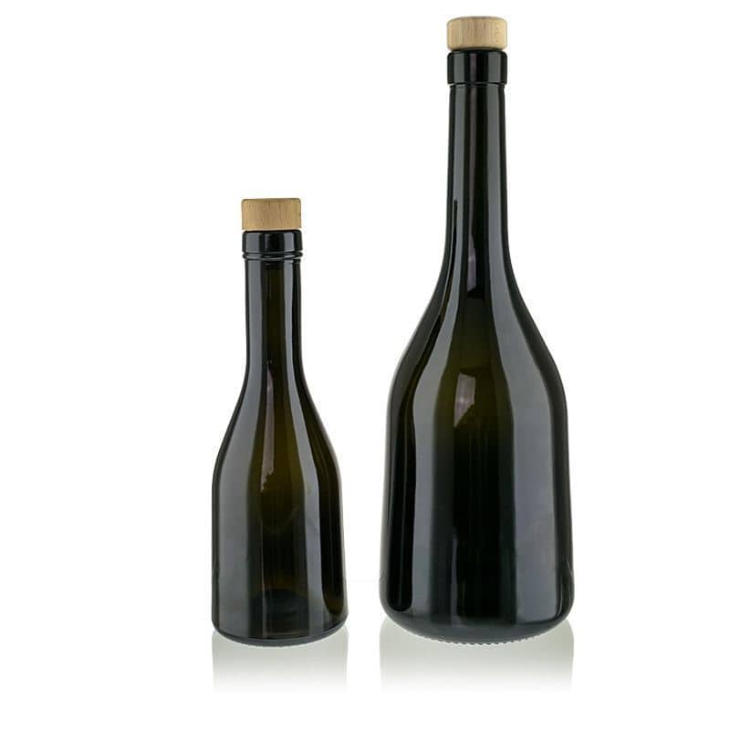 750 ml klaaspudel 'Rustica', antiikroheline, sulgur: kork