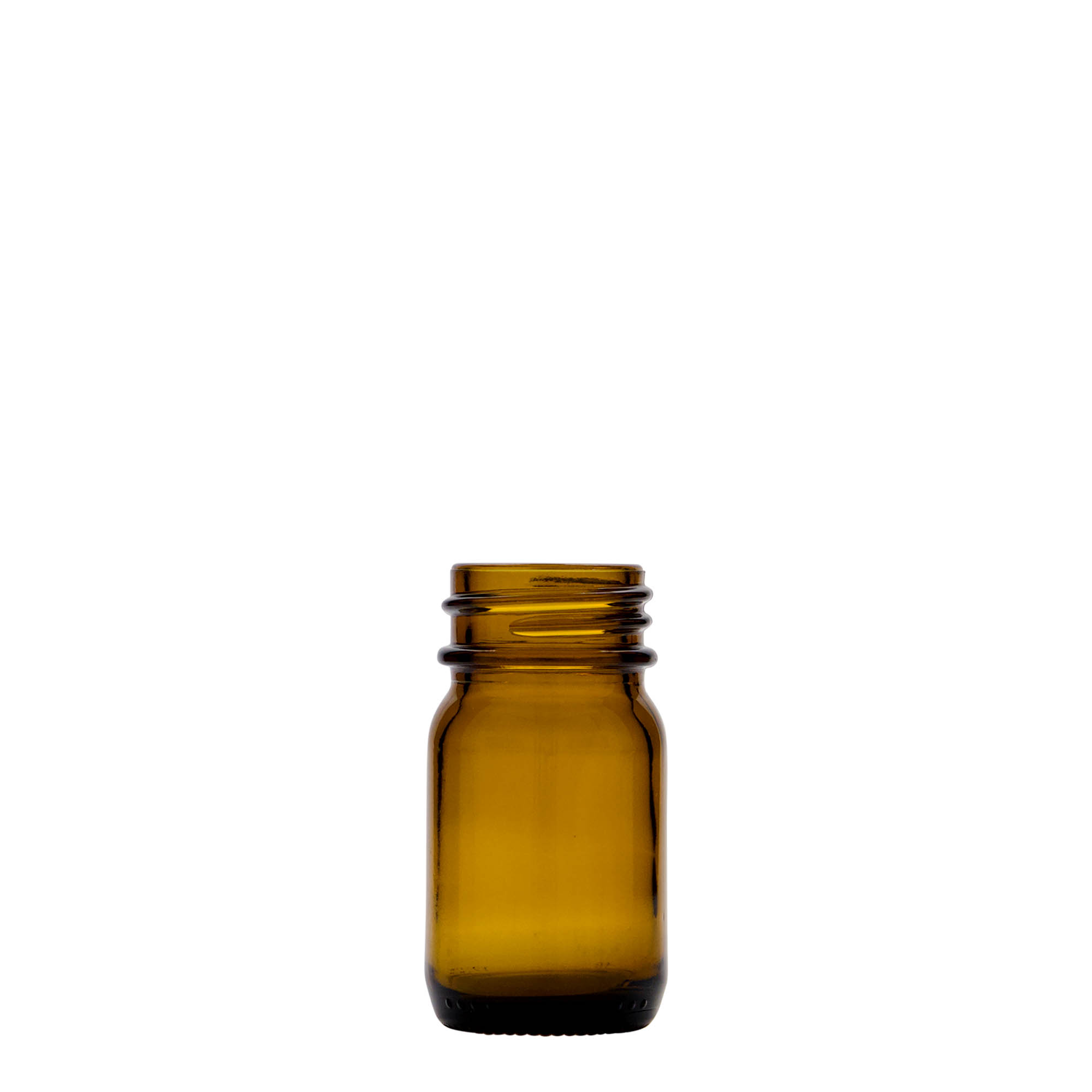 30 ml laiakaelne klaaspurk, pruun, ava: DIN 32