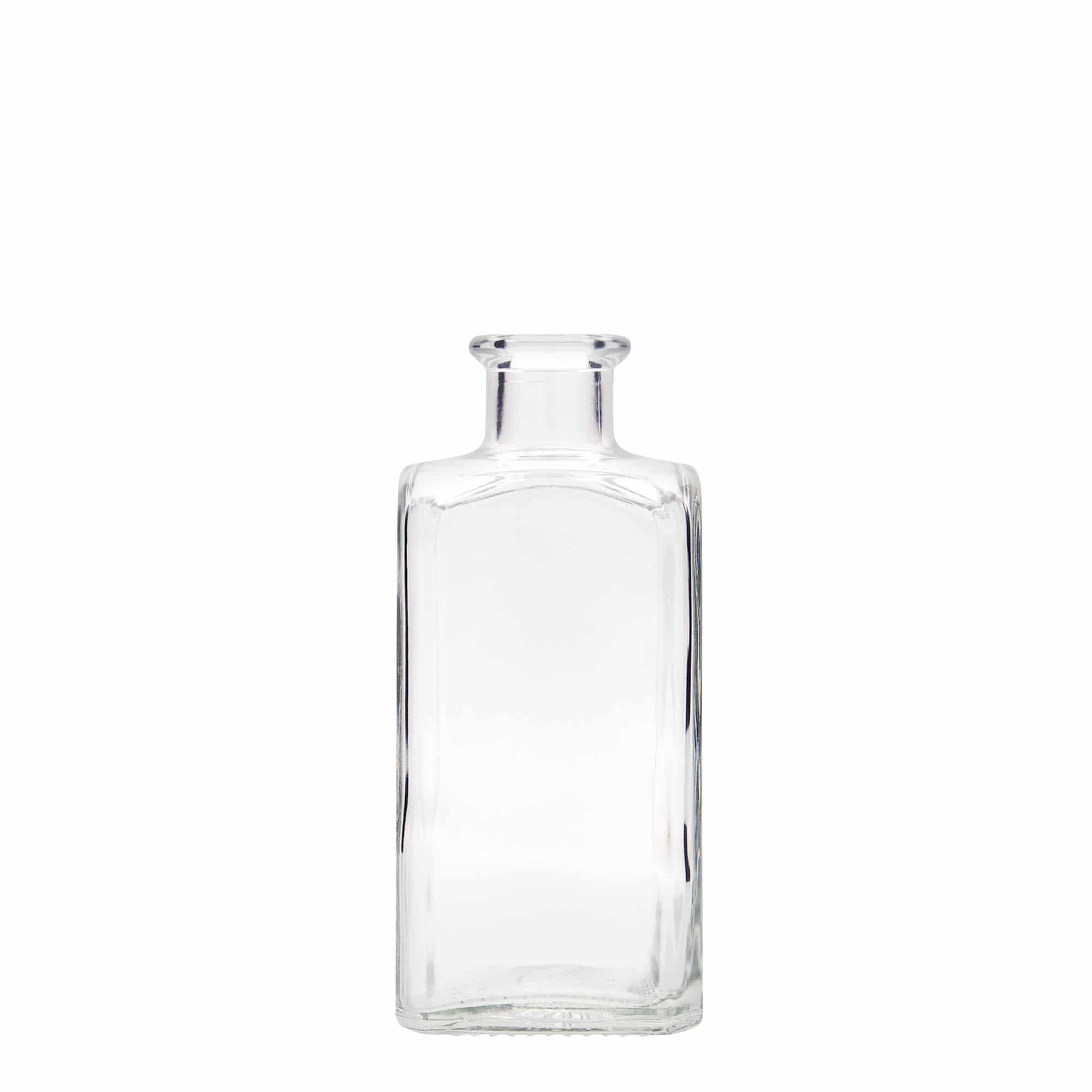250 ml klaasist apteegipudel 'Carré', ruudukujuline, sulgur: kork 250 ml klaasist apteegipudel 'Carré', ruudukujuline, sulgur: kork
