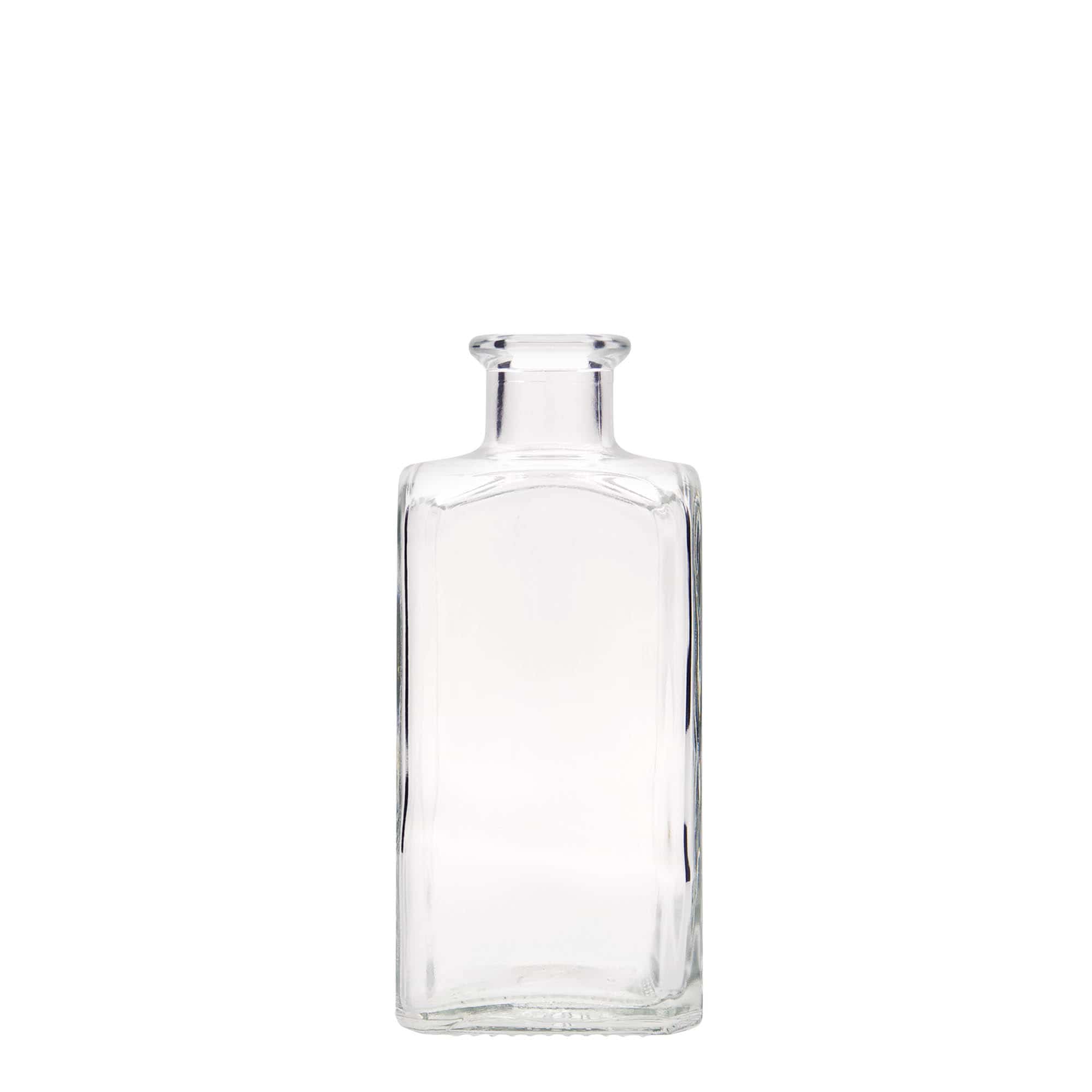 250 ml klaaspudel Apotheker Carré, ruudukujuline, avale: kork