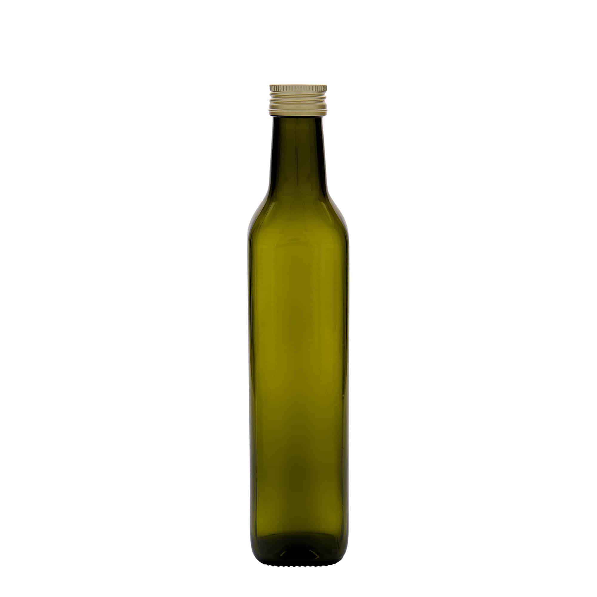 500 ml klaaspudel 'Marasca', ruudukujuline, antiikroheline, sulgur: PP 31,5
