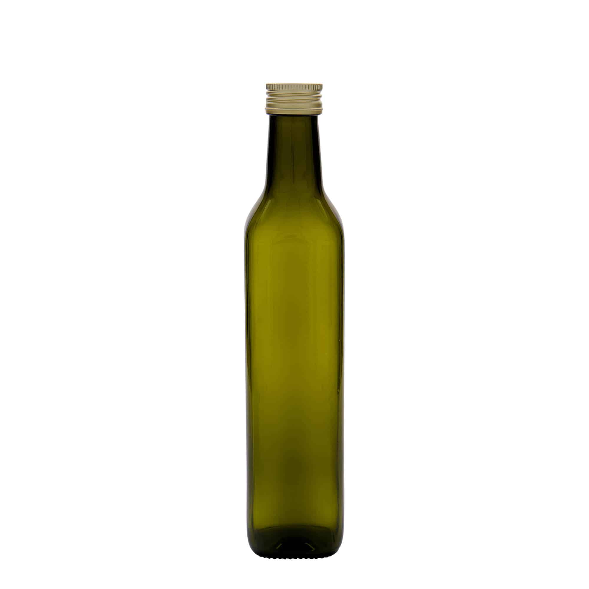 500 ml klaaspudel 'Marasca', ruudukujuline, antiikroheline, suuava: PP 31,5