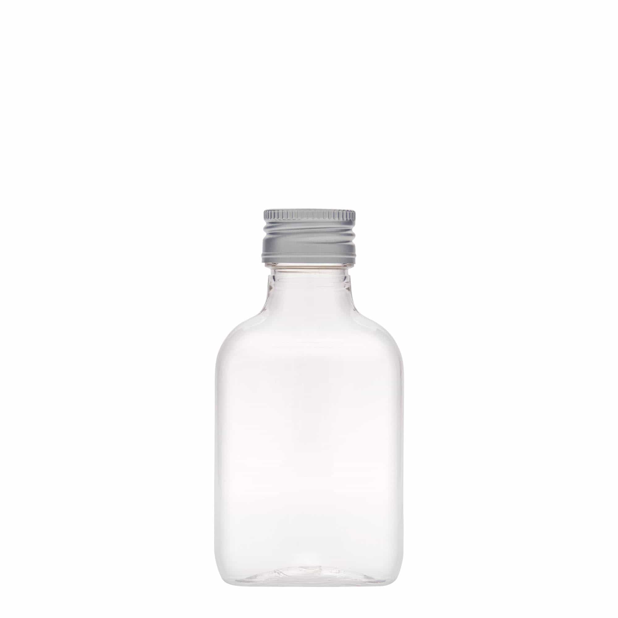 100 ml taskupudel, ovaalne, PET-plast, sulgur: PP 28