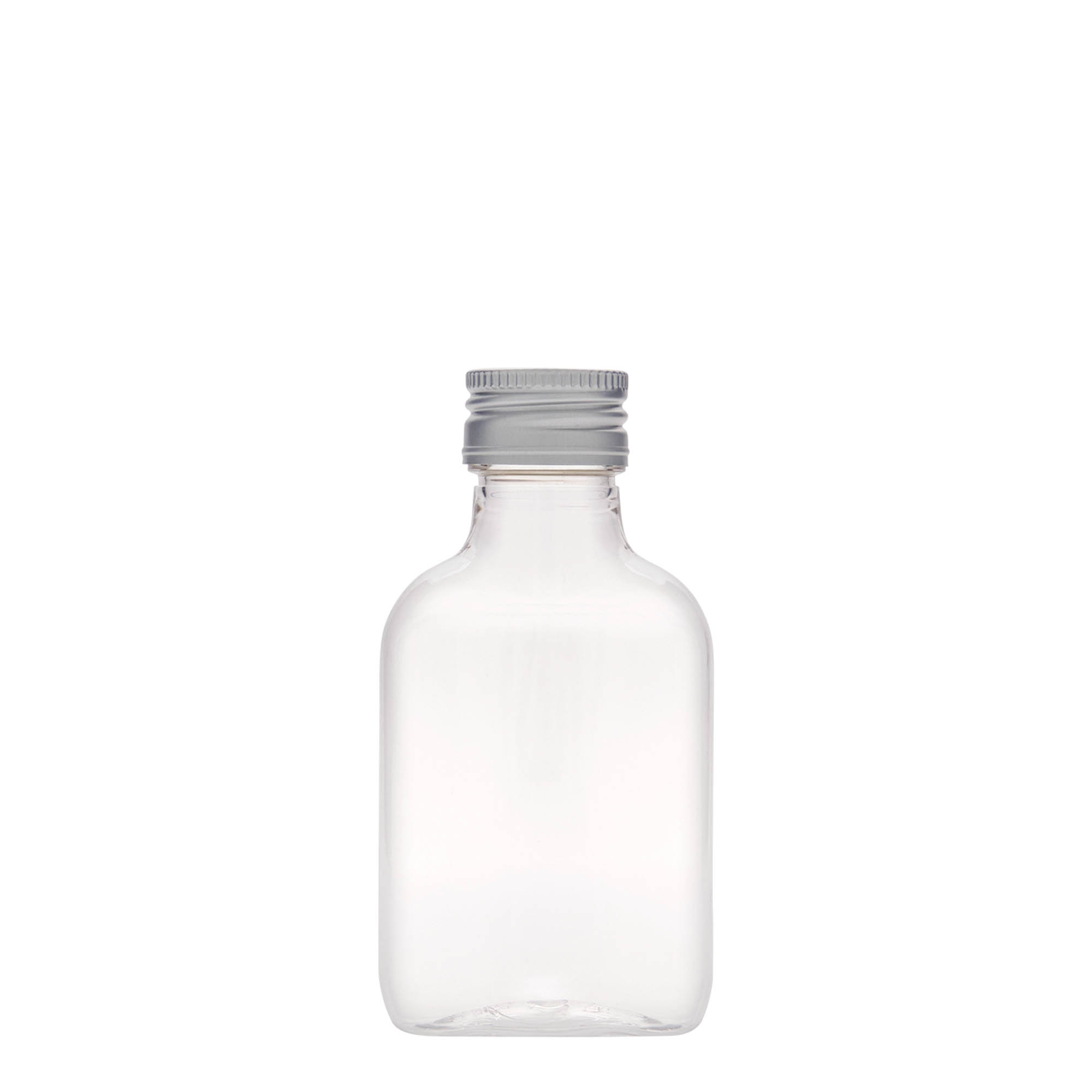 100 ml taskupudel, ovaalne, PET-plast, suuava: PP 28 100 ml taskupudel, ovaalne, PET-plast, suuava: PP 28