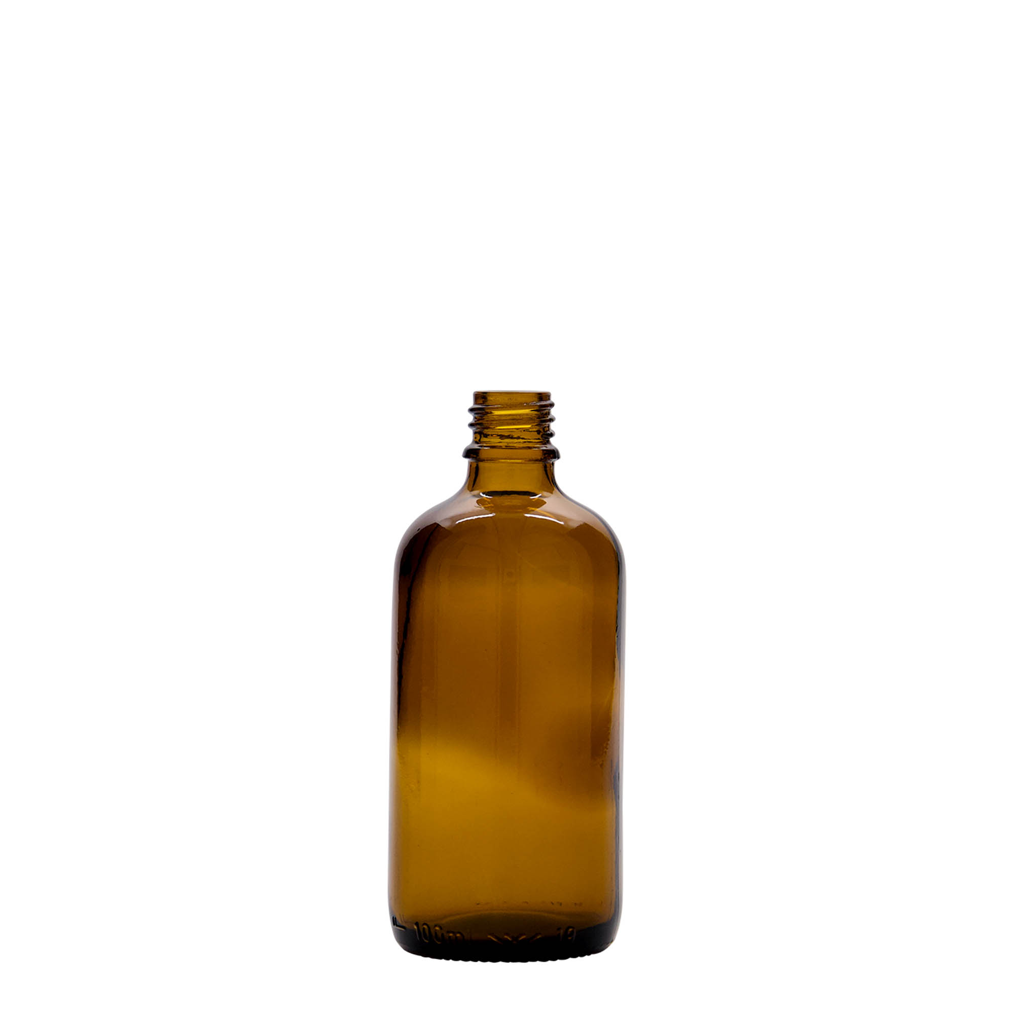 100 ml meditsiinipudel, klaas, pruun, suu: DIN 18
