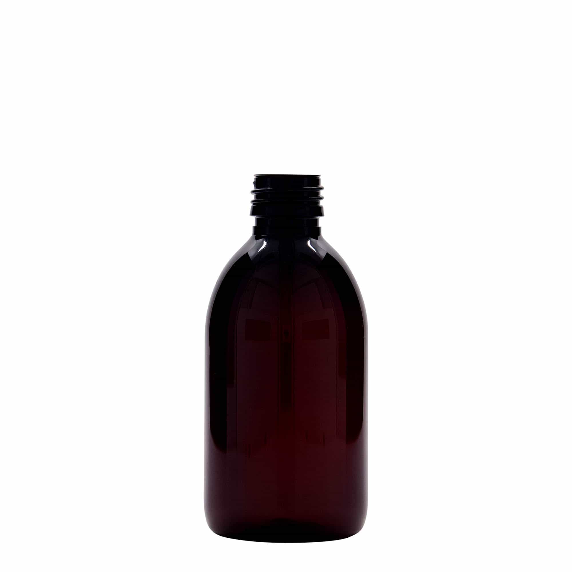 250 ml PET-rohupudel, pruun, plast, sulgur: PP 28