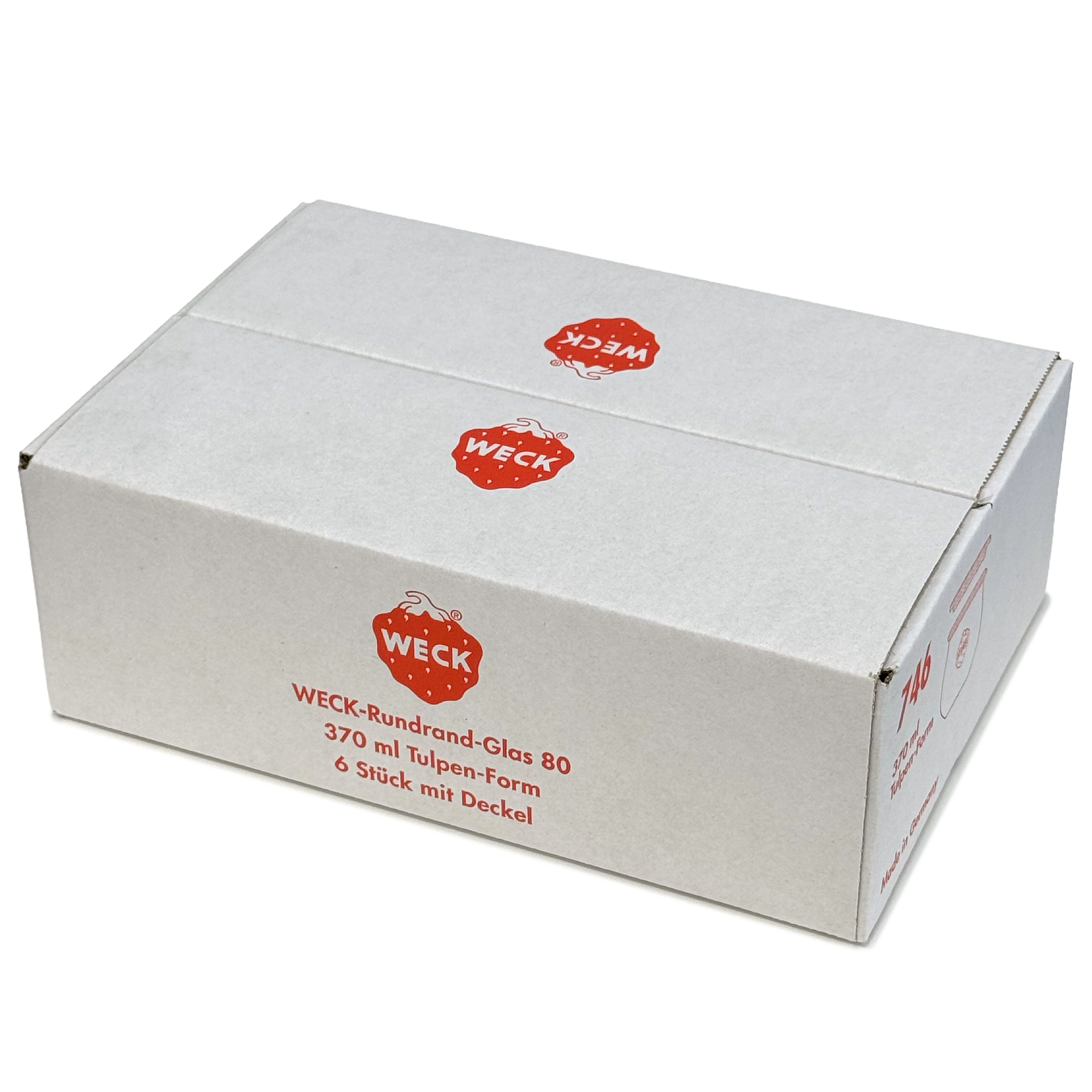 6x 370 ml WECK-tulbipurk klaaskaanega RR 80