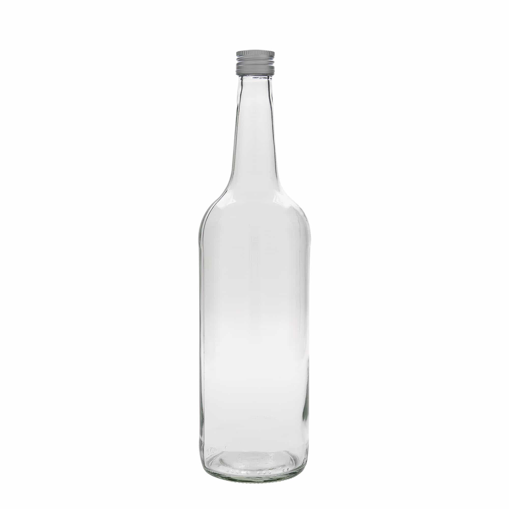 1.000 ml klaaspudel sirge kaelaga, suuava: PP 28