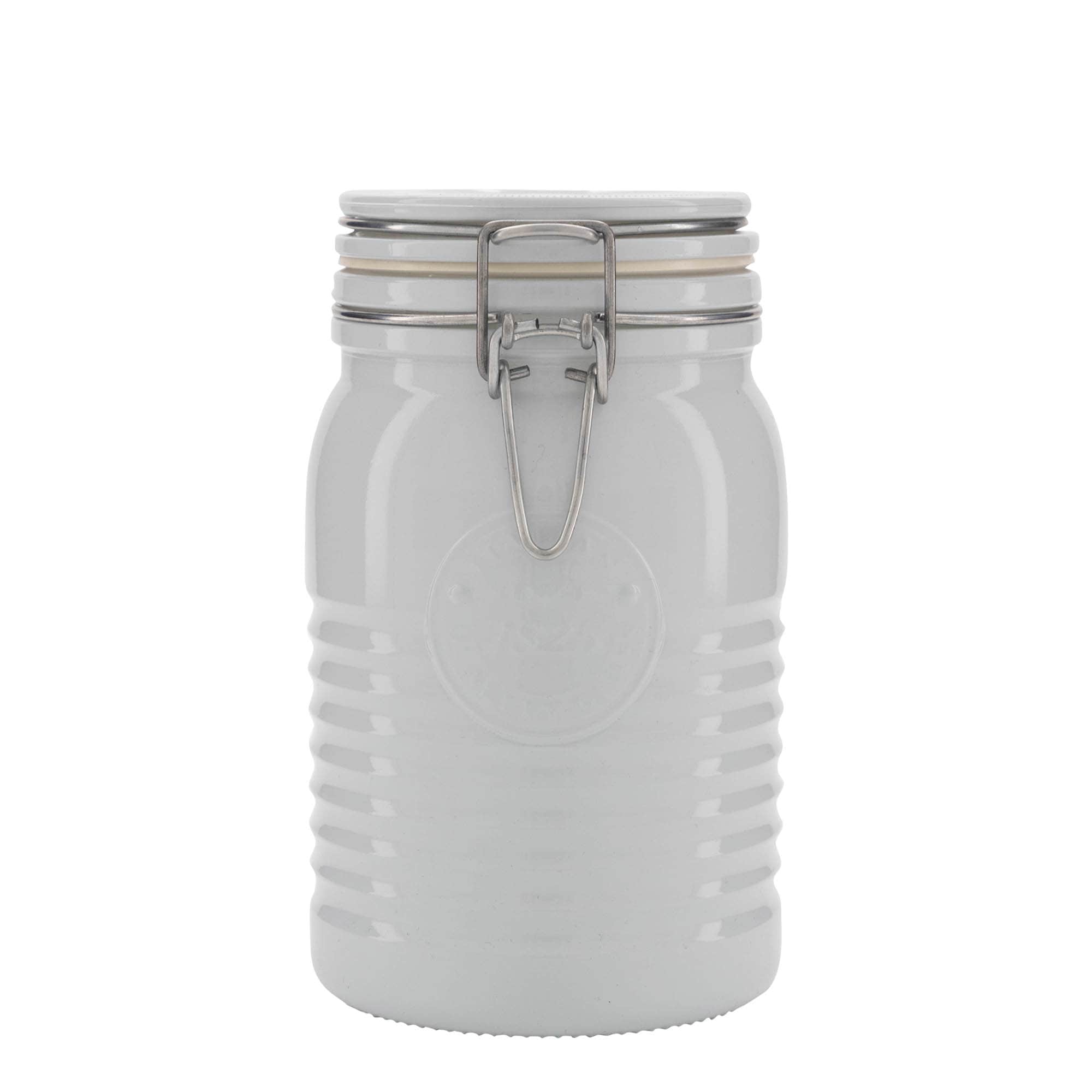 1000 ml traatkaanega purk 'Officina 1825', valge, sulgur: traatkaas 1000 ml traatkaanega purk 'Officina 1825', valge, sulgur: traatkaas