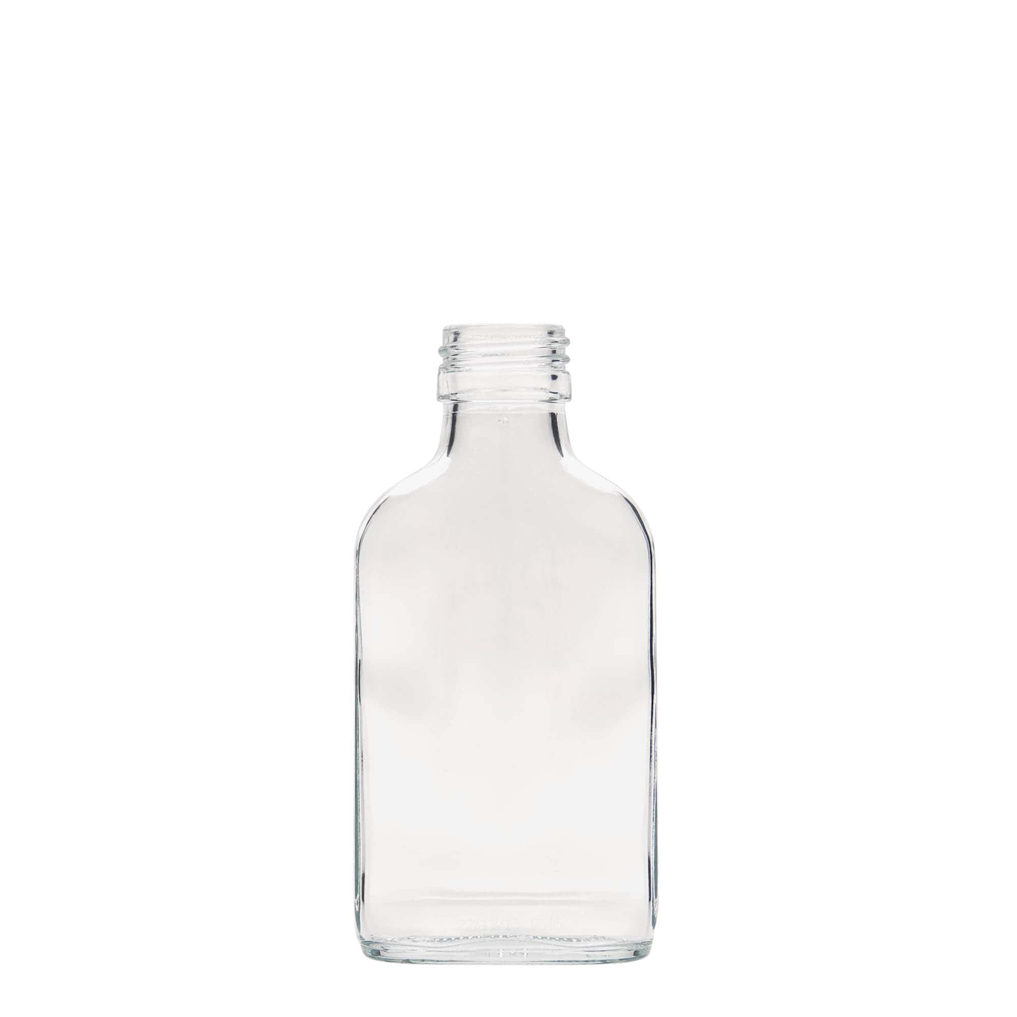 100 ml taskupudel, ristkülikukujuline, klaas, ava: PP 28