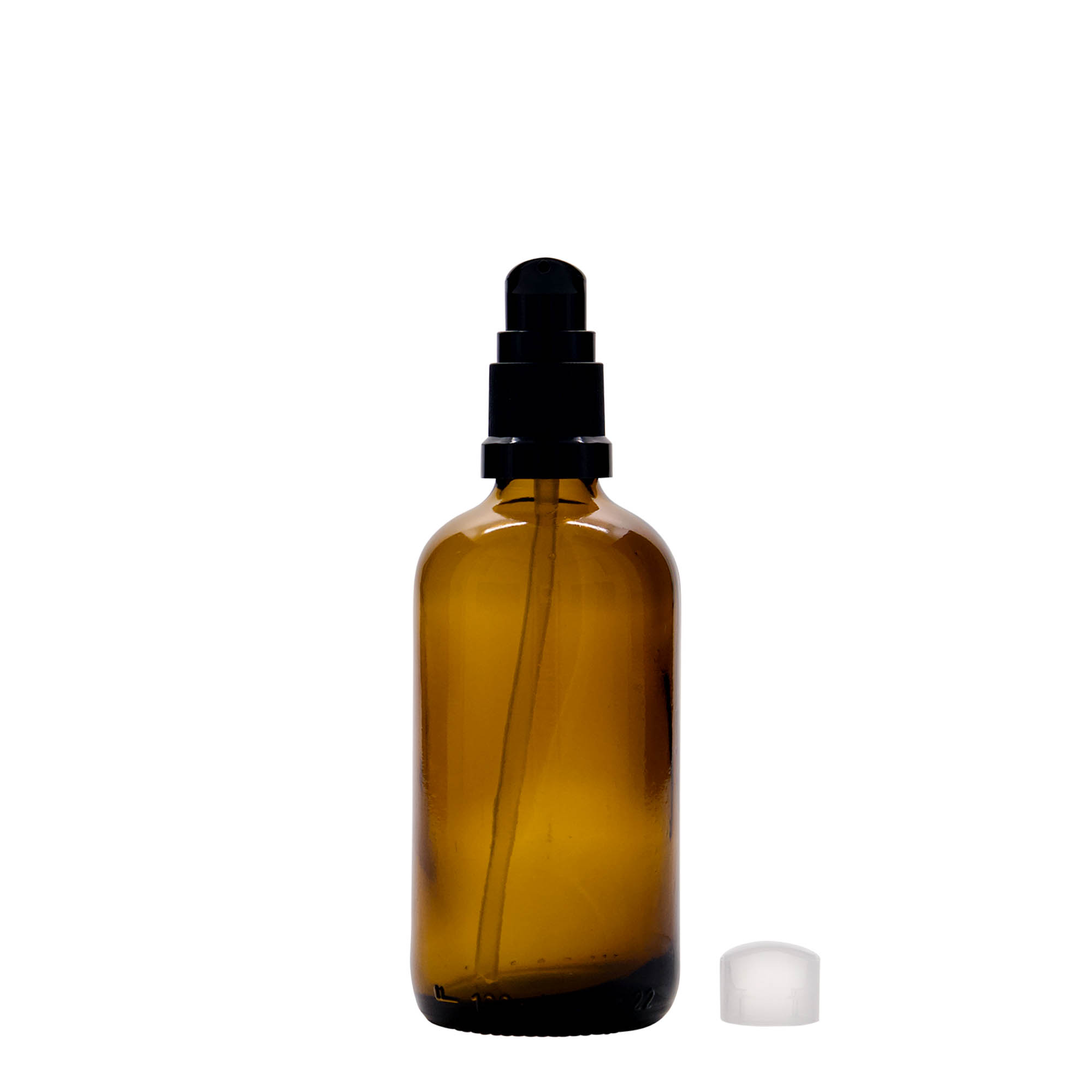 100 ml meditsiinipudel losjoonipumbaga, klaas, pruun, suuava: DIN 18 100 ml meditsiinipudel losjoonipumbaga, klaas, pruun, suuava: DIN 18
