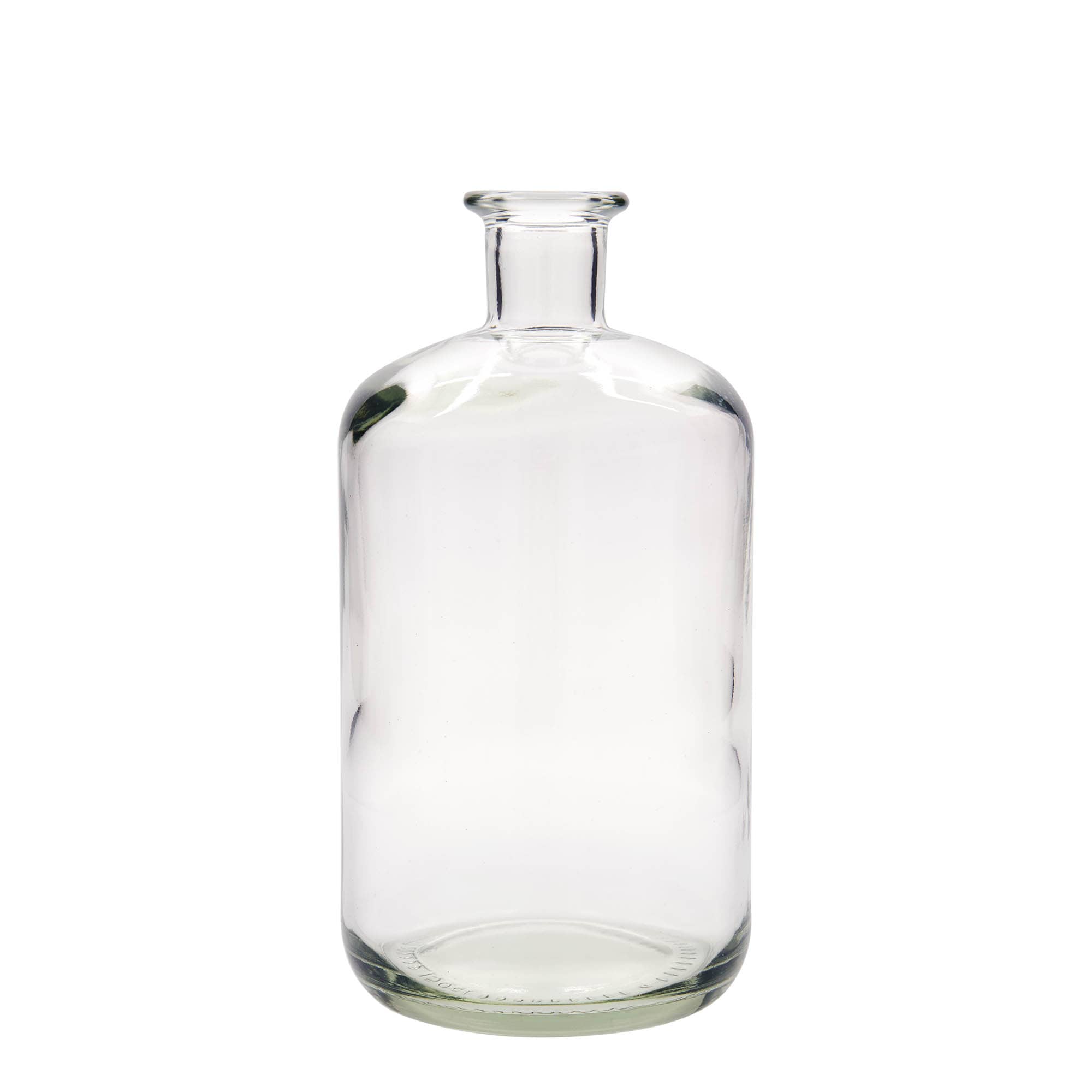 1,500 ml apteegipudel klaasist, avale: kork