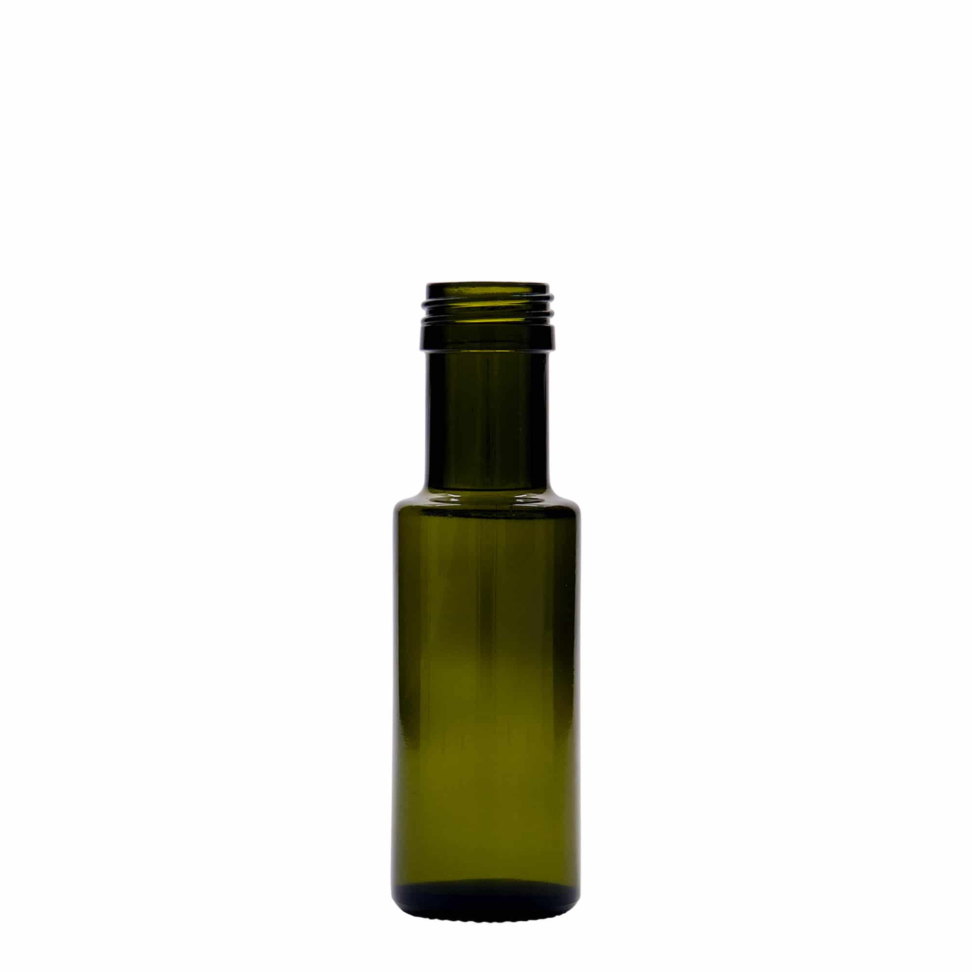 100 ml klaaspudel 'Dorica', antiikroheline, suuava: PP 31,5