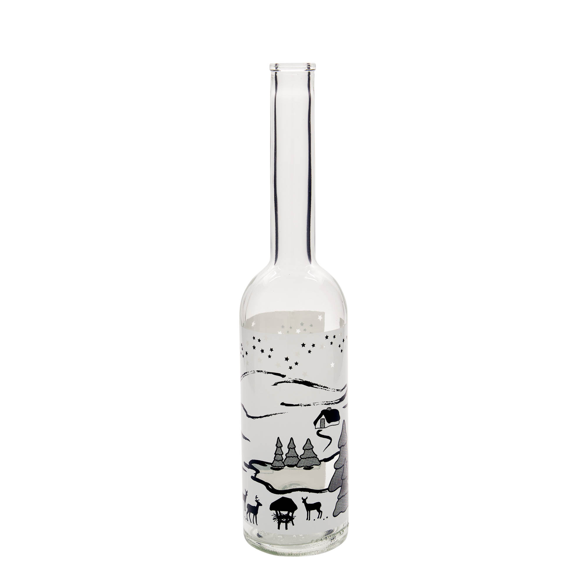 500 ml klaaspudel 'Opera', motiiv: Talveunistus-Bianco, suuava: kork