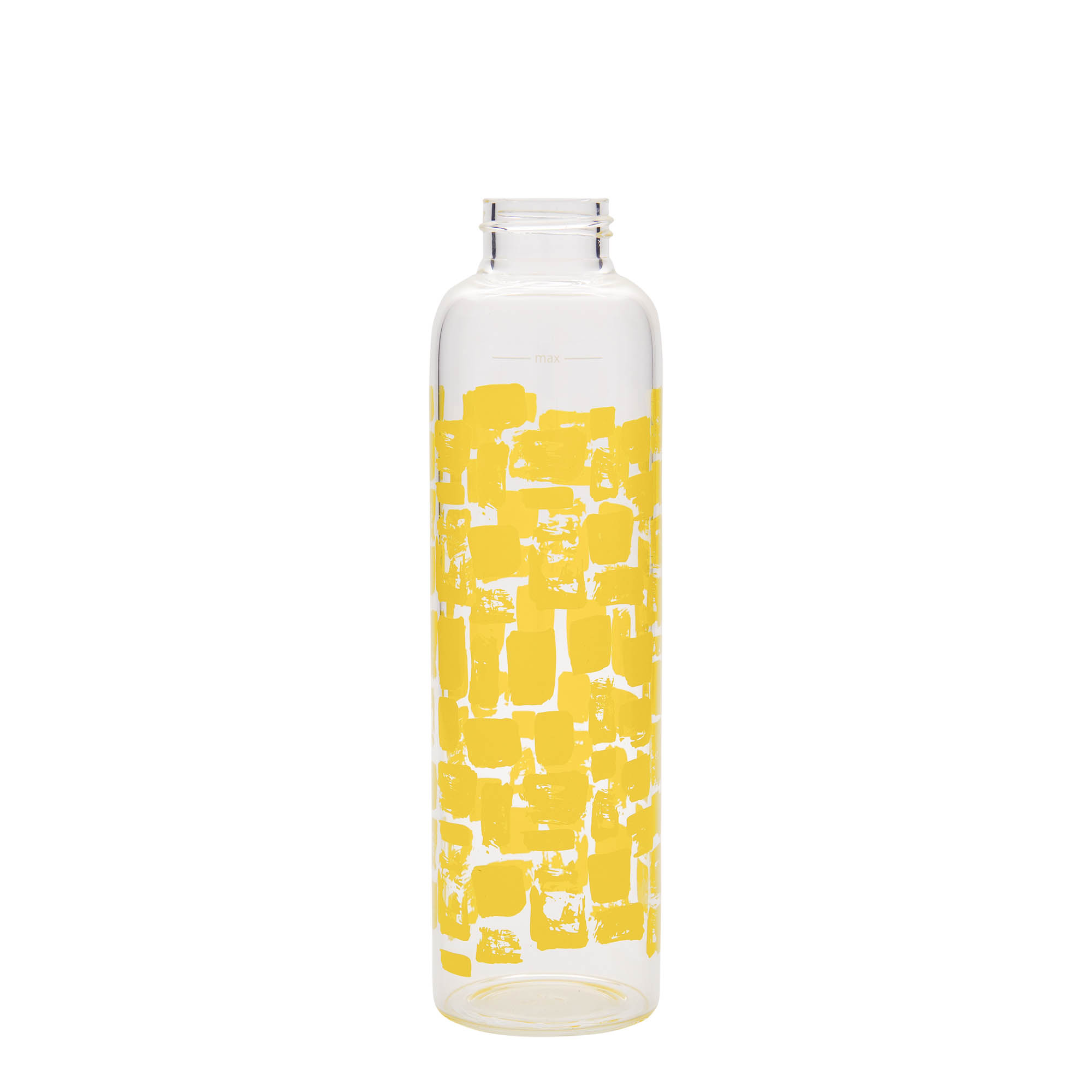 500 ml joogipudel 'Perseus - Kollased ristkülikud', suuava: keeratava korgiga